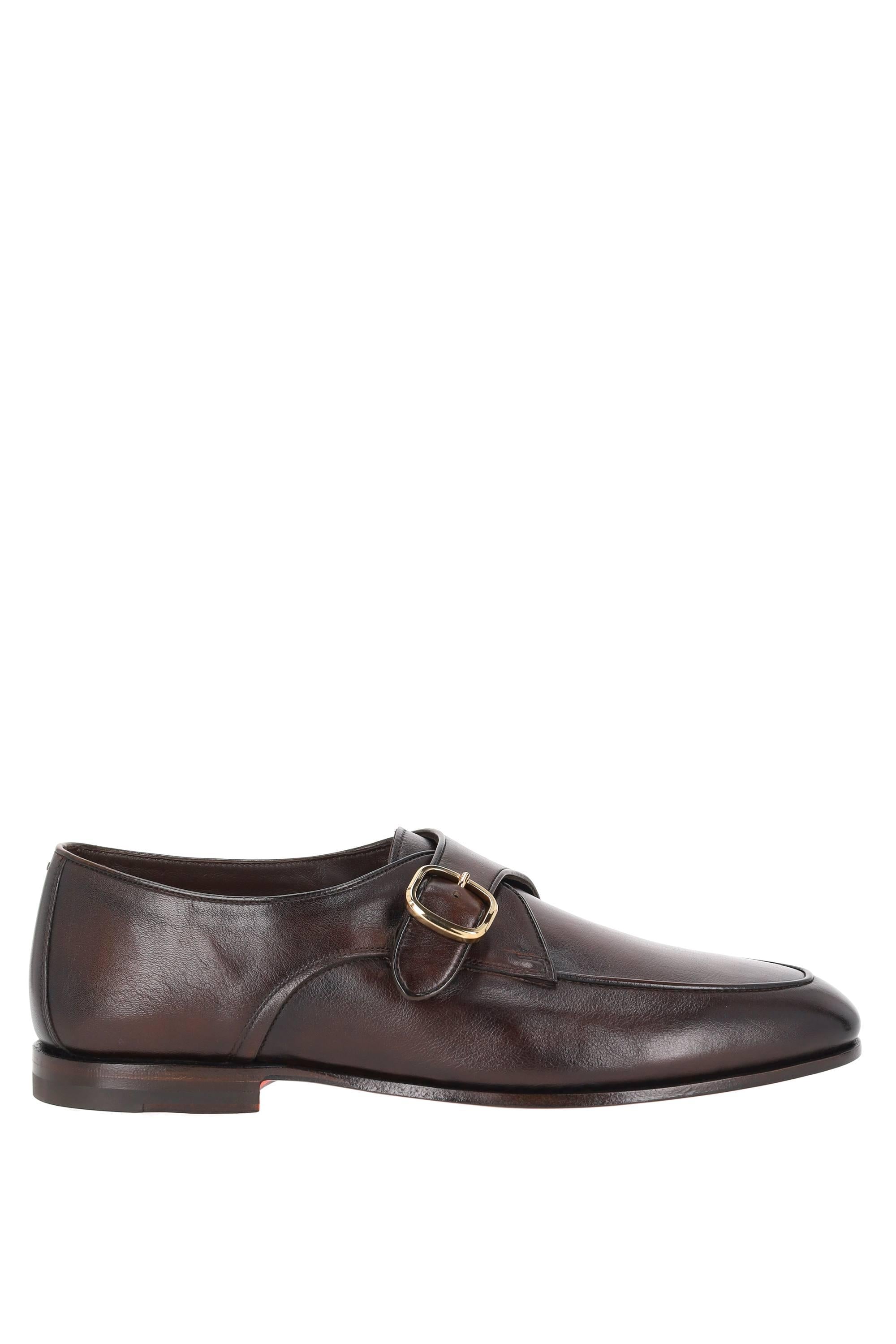 Santoni Scarpa mono fibbia in pelle mod. Carlo lavorazione goodyear MCNC19259SA4SMEM T50