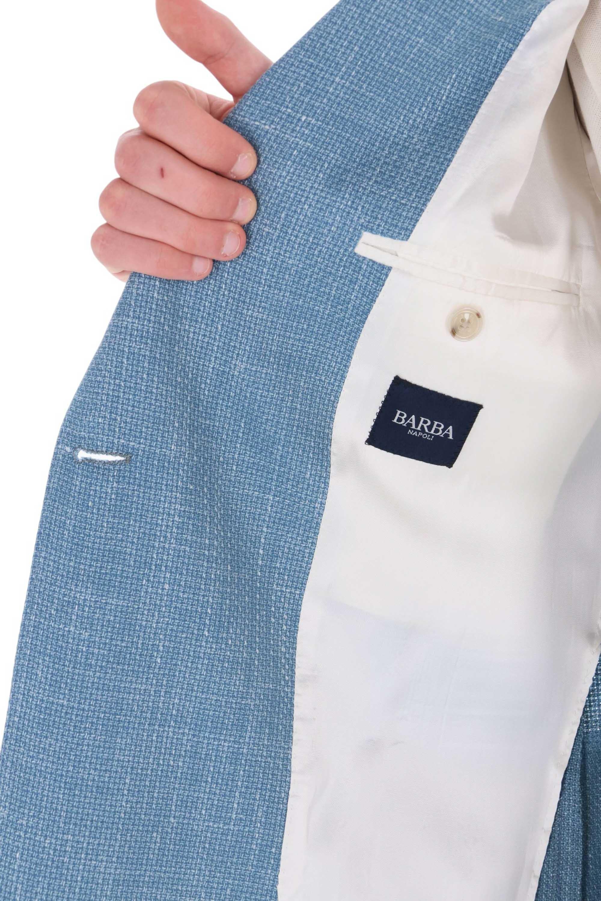 Barba Giacca doppiopetto sartoriale tramata in lana-seta-lino DP 53004 0086
