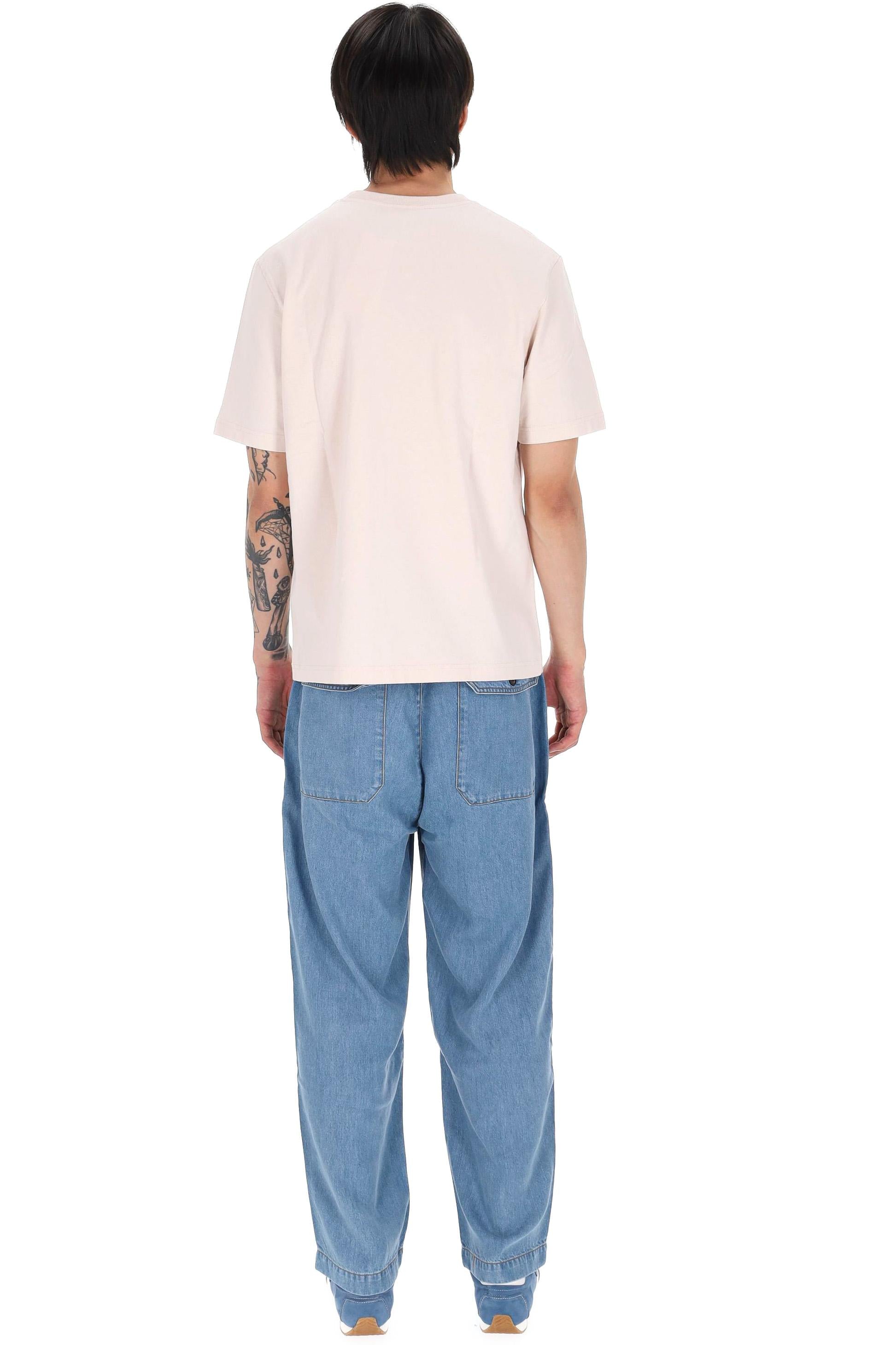 Maison Kitsuné T-shirt in cotone regular fit con volpe grigia PM00108KJ7025 LILAC POWDER