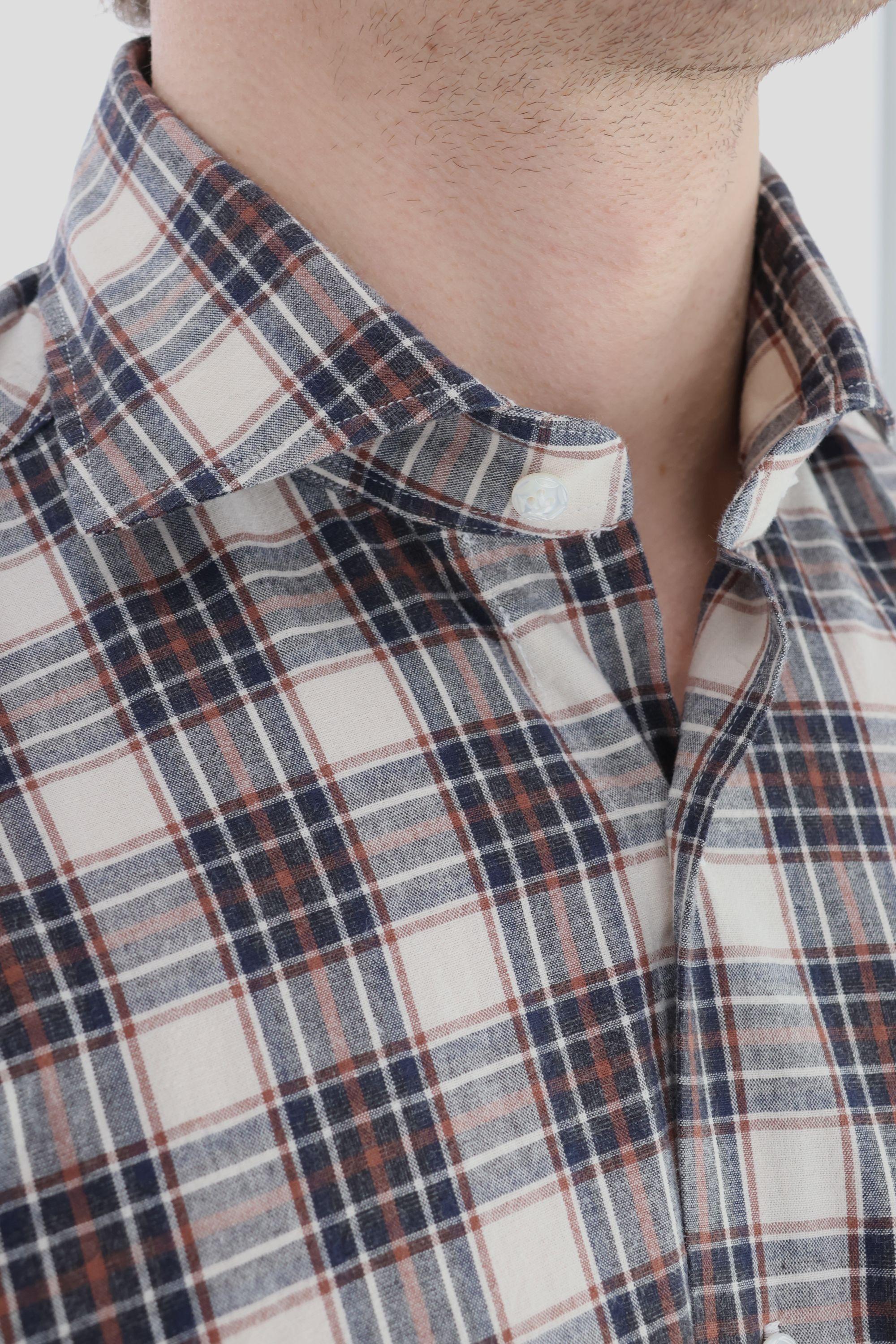 Camicia sartoriale in flanella check 17039 3 Borriello