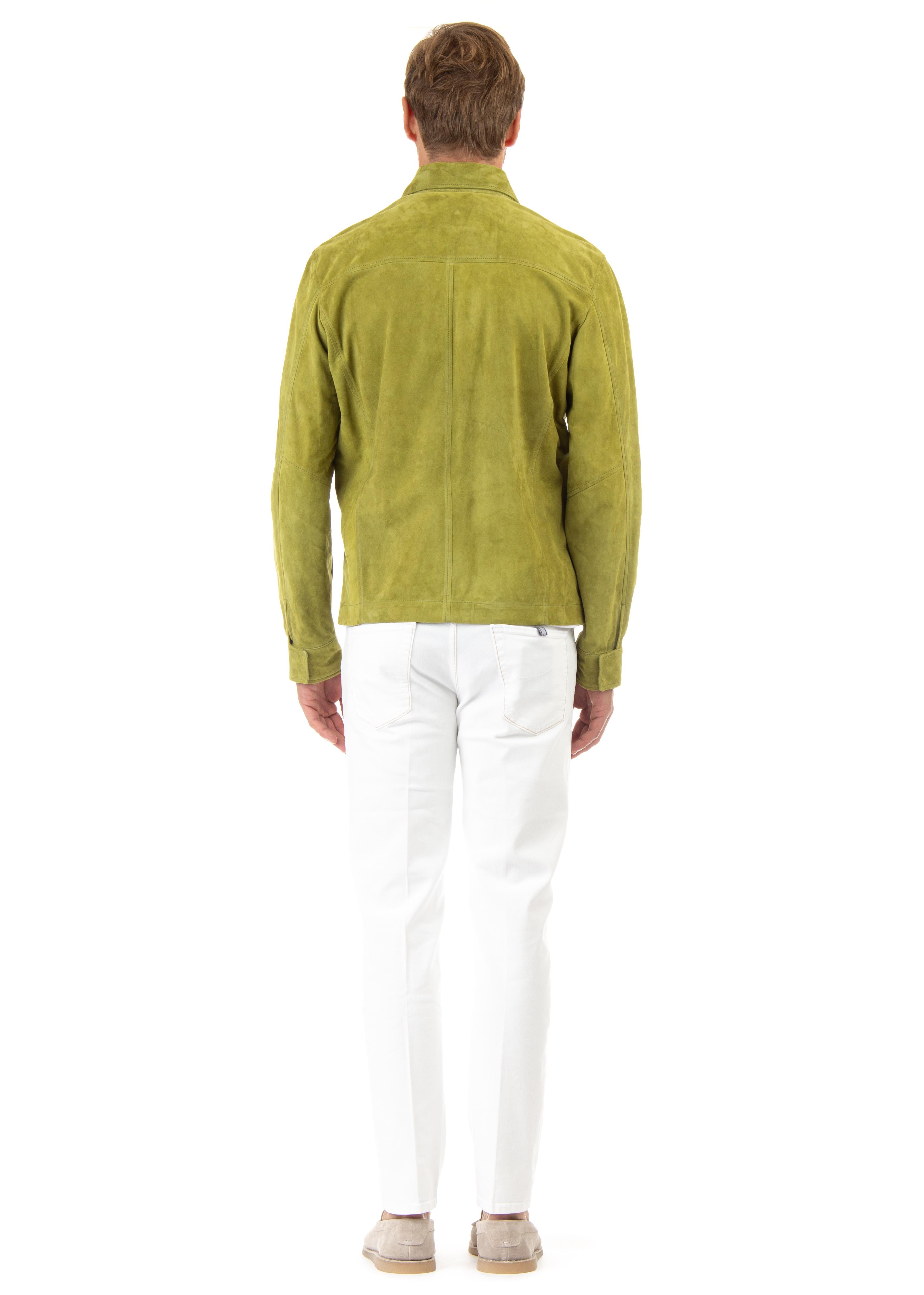 Giubbino in camoscio sfoderato con collo camicia ROCK 35031 2 Barba