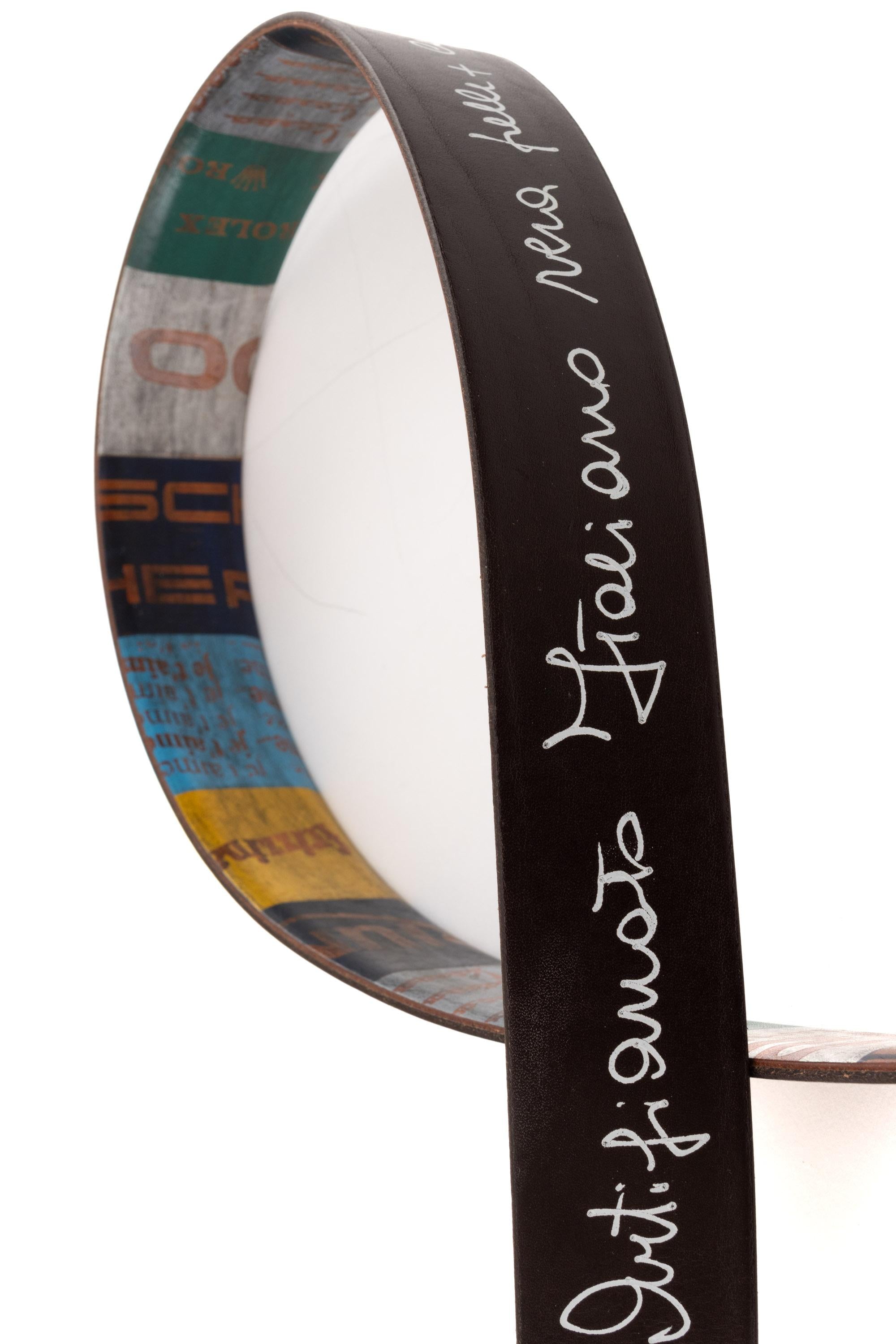 Artigianato Italiano Cintura artigianale in pelle evocativa "Graf2" ARTICOLO GRAF 2 MLTCLR