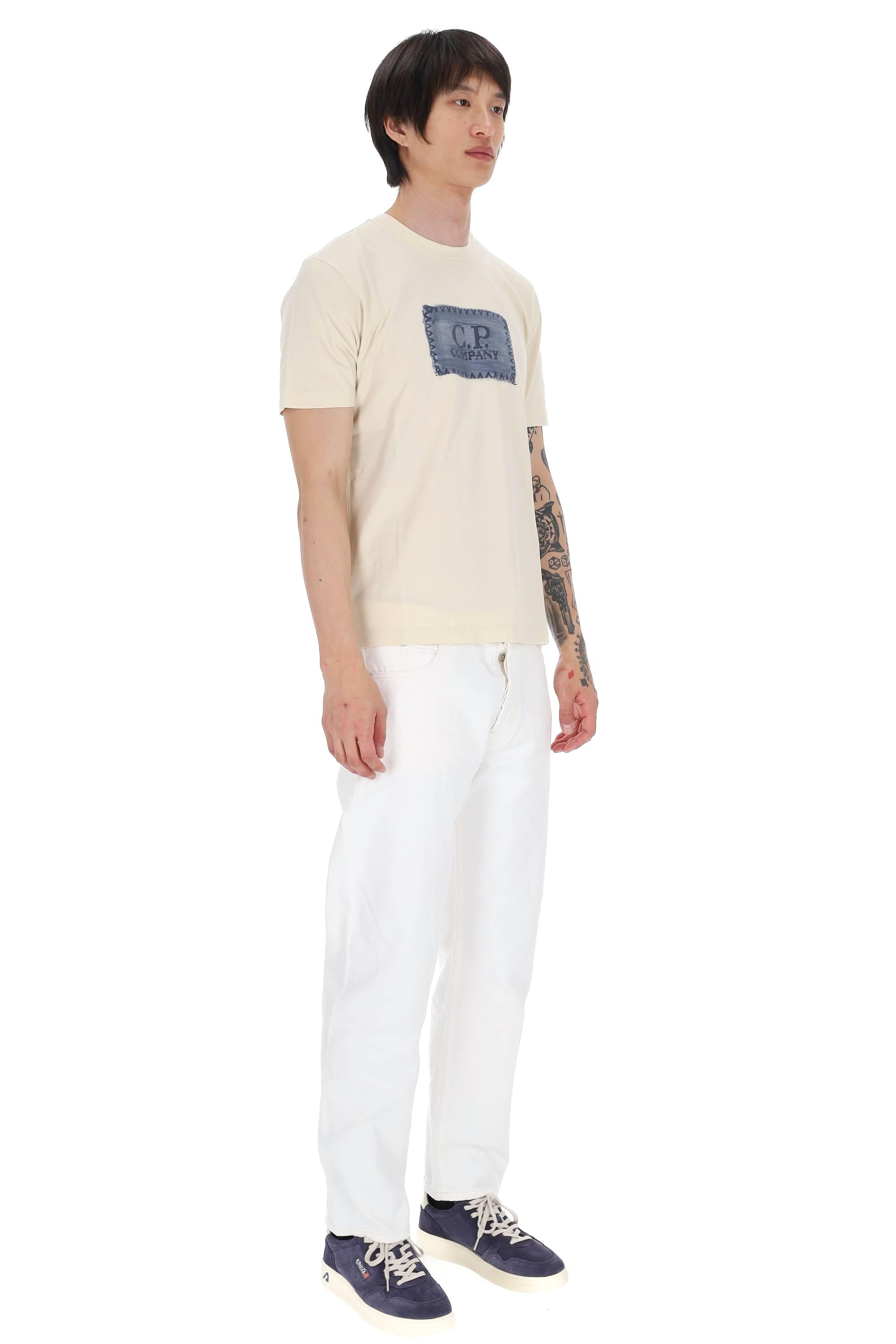CP Company T-shirt in jersey di cotone 24/1 con logo 20CMTS294A 005431G 114