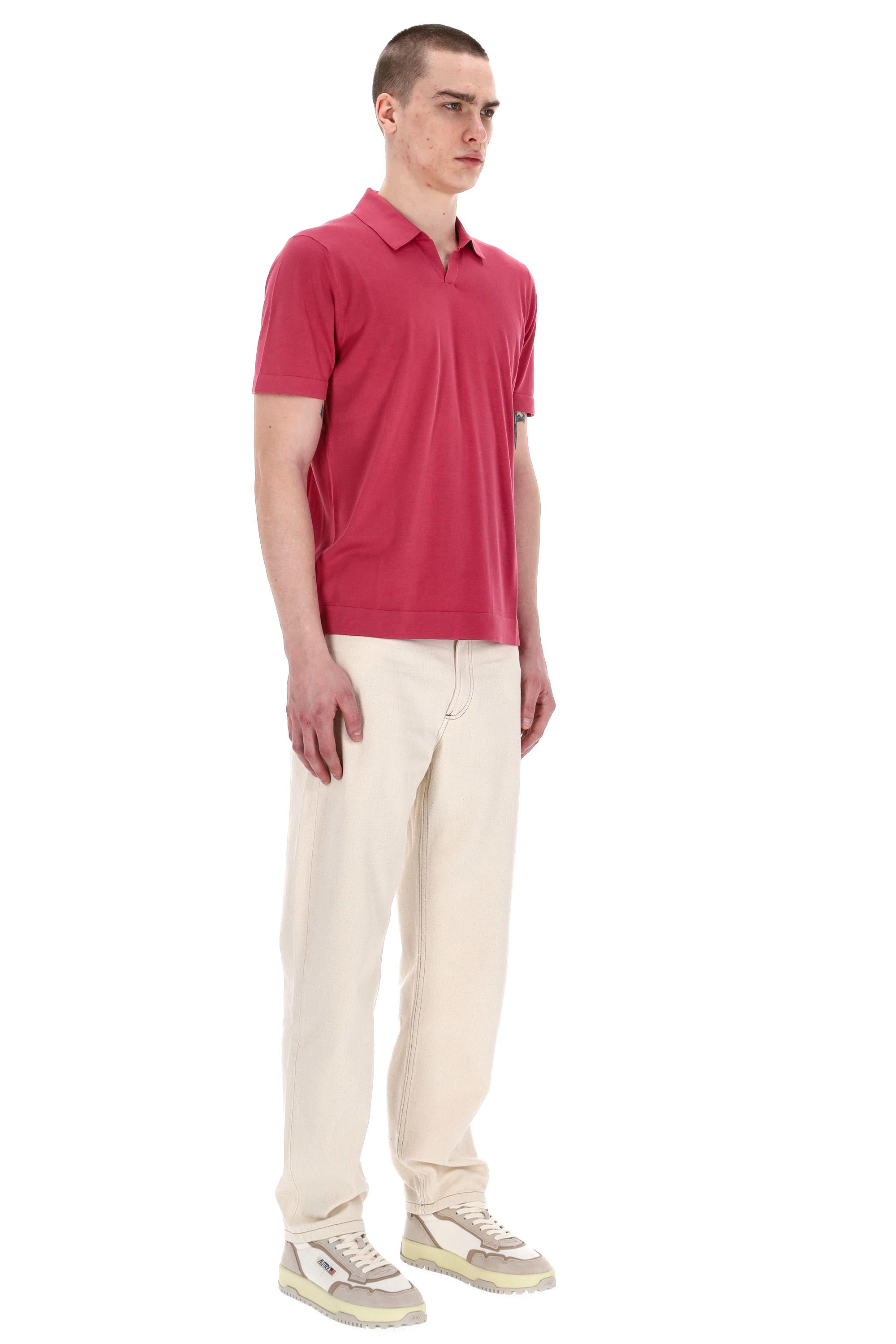 Drumohr Polo in cotone frosted superlight open collar D0GF146N-3 389