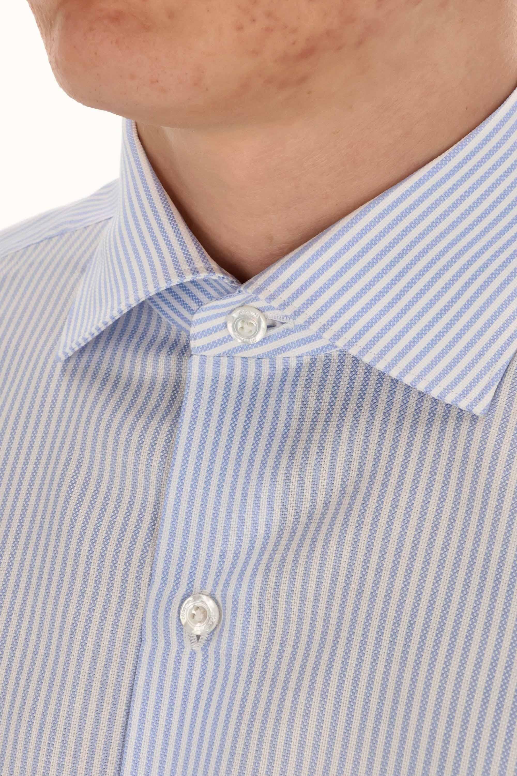Camicia bacchettata sartoriale linea Milano ML-470039-P5107 01 Finamore
