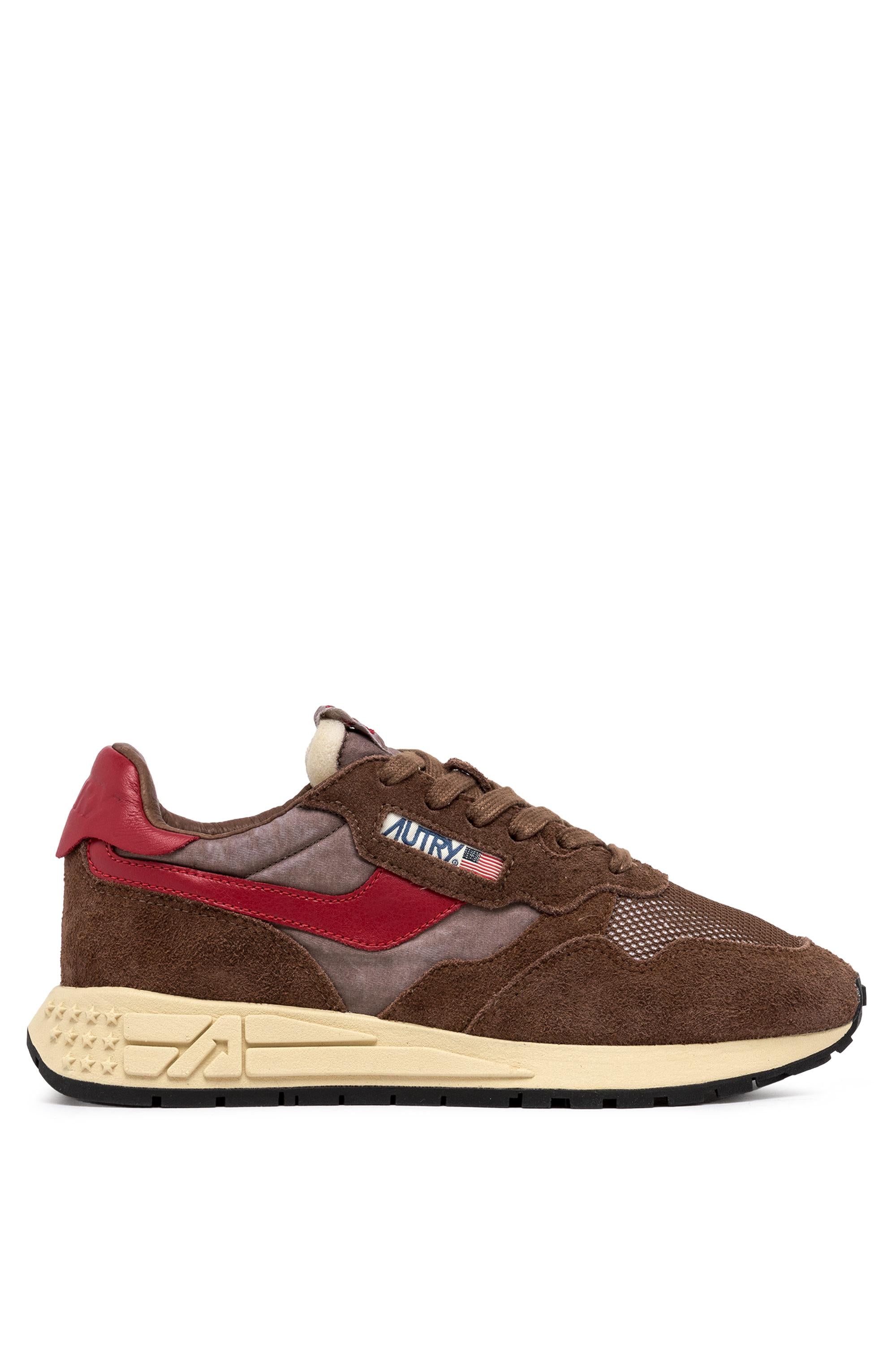 Autry Running donna Reelwind in nylon e camoscio marrone WWLW UT06 PATRIDGE/RED