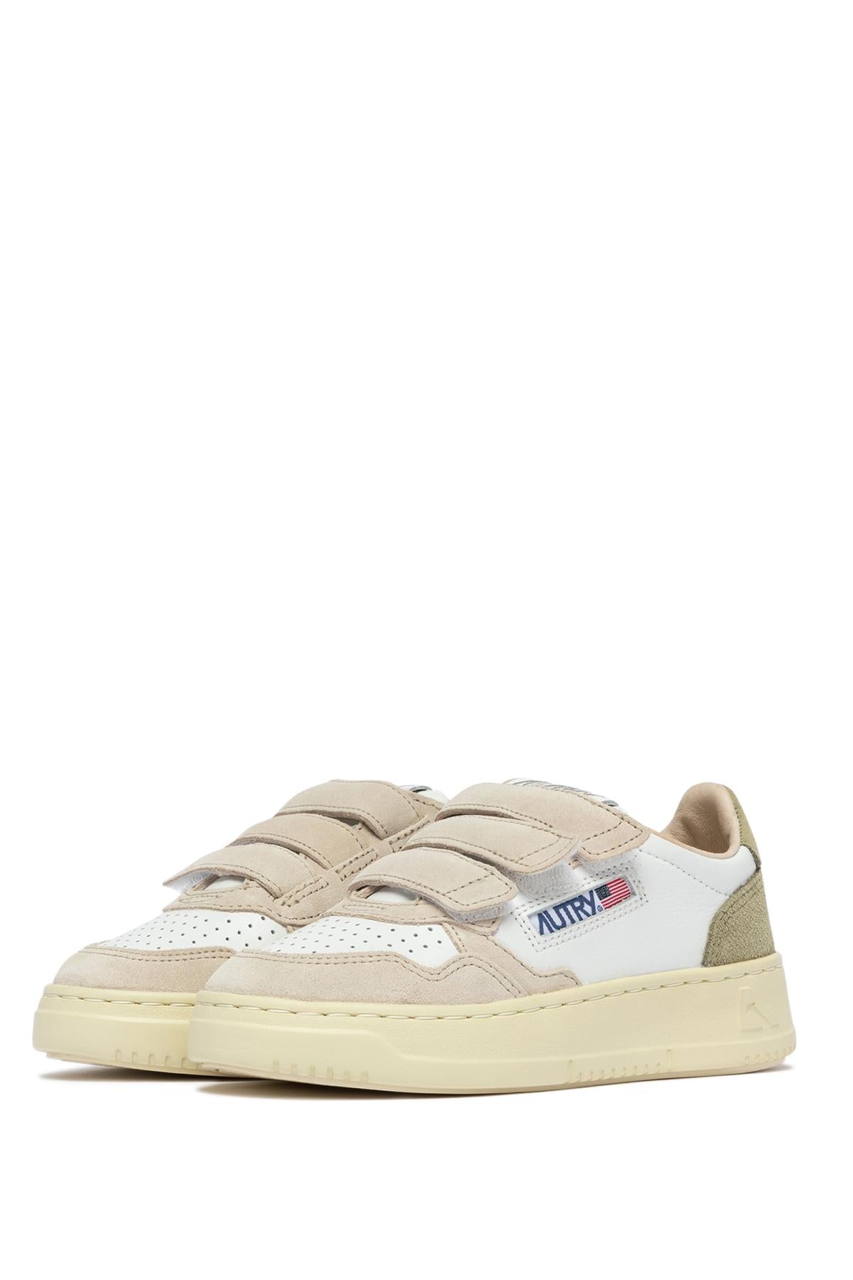 Autry Sneaker Medalist bambino in pelle e camoscio con strappi KILK 3U05 GREYGN/WHT/SND