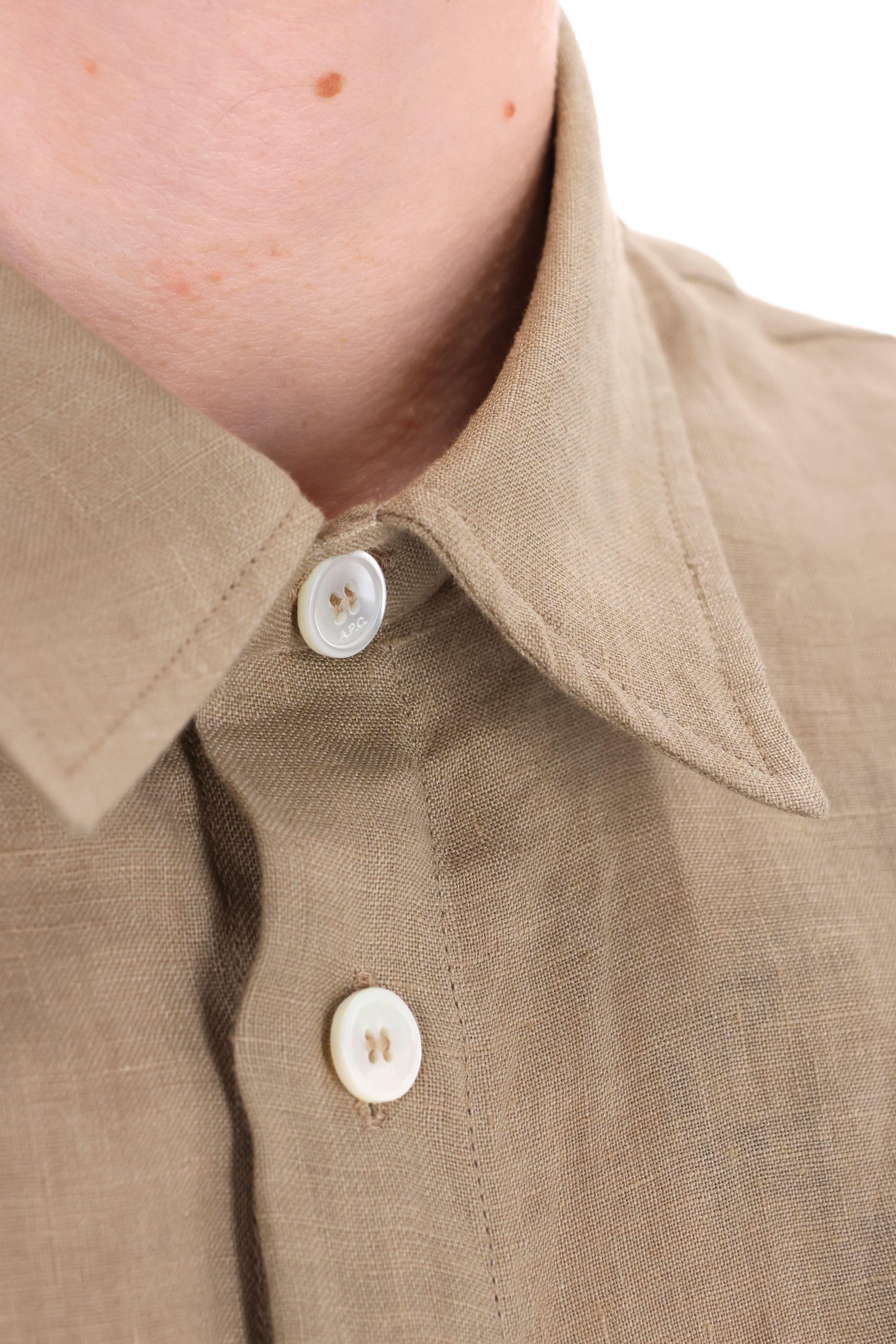 A.P.C. Camicia in lino modello Cassel LIAEK-H12545 BAC