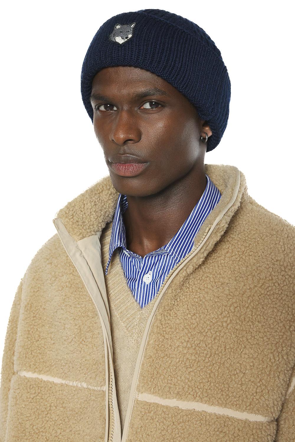 Maison Kitsuné Beanie fox in lana a costine PM06112KT1022 0413