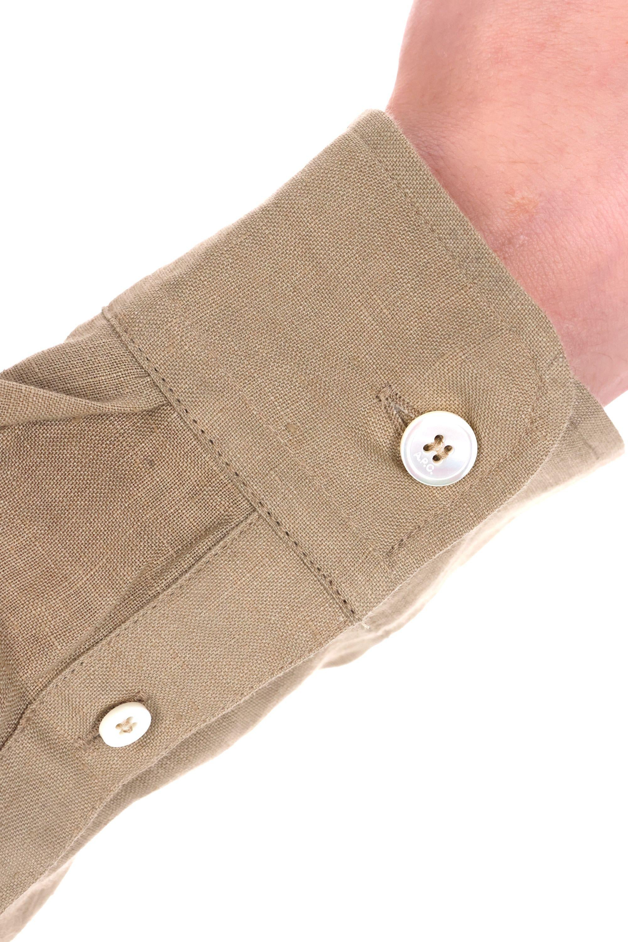 A.P.C. Camicia in lino modello Cassel LIAEK-H12545 BAC