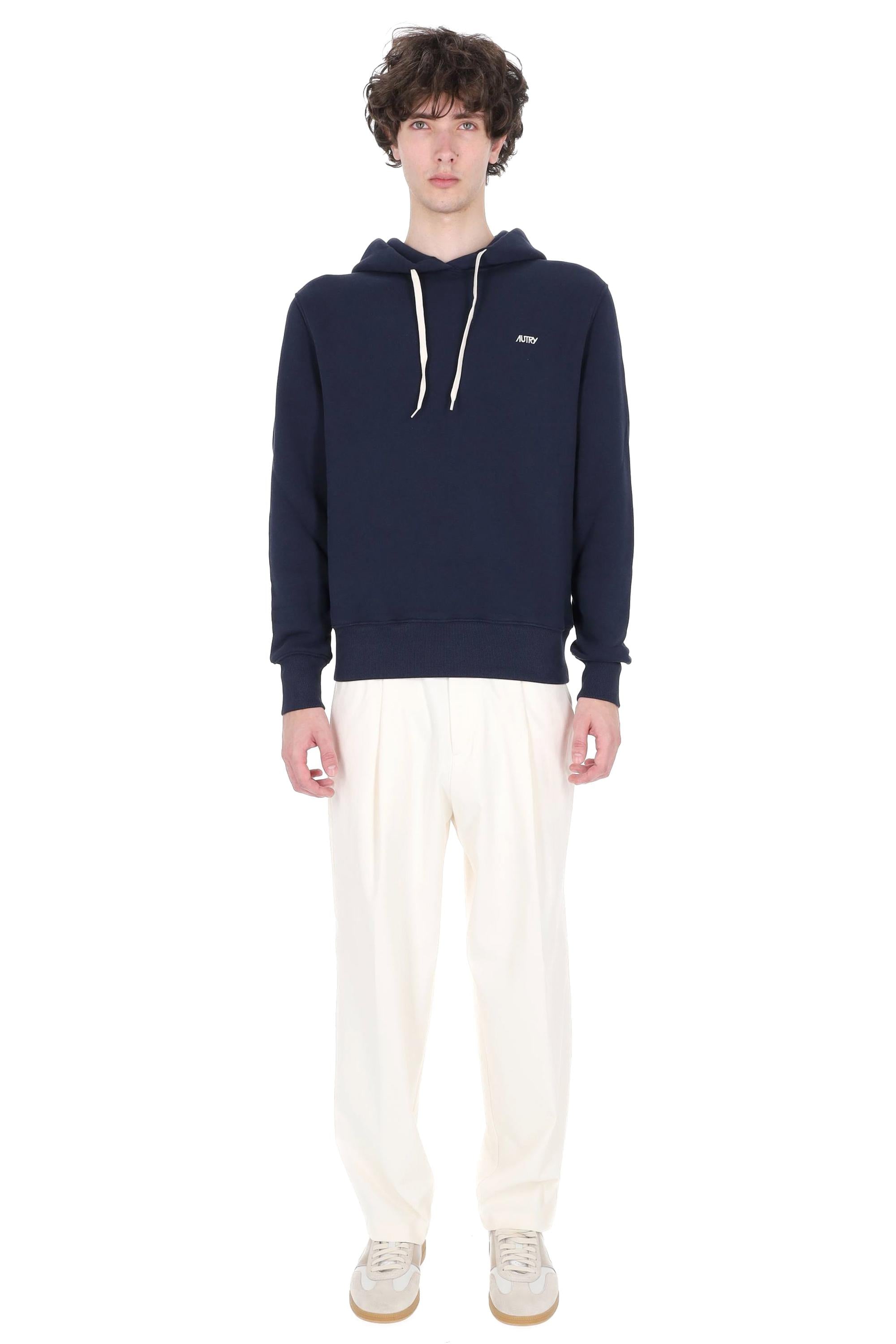 Autry Felpa in cotone con cappuccio HOPM 002B JERSEY BLUE