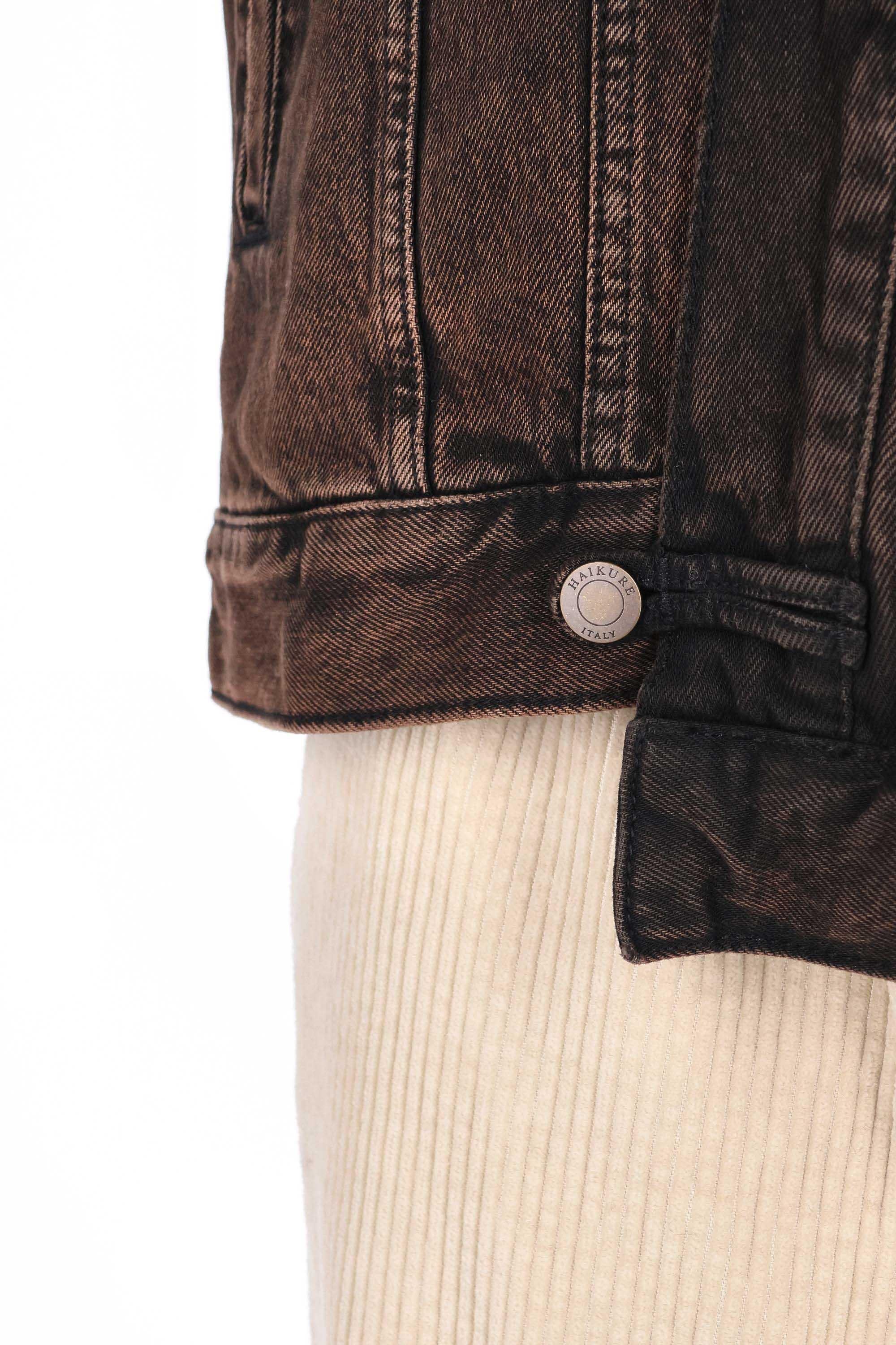 Haikure Trucker in denim con abbottonatura decentrata 09098DF174 L0897