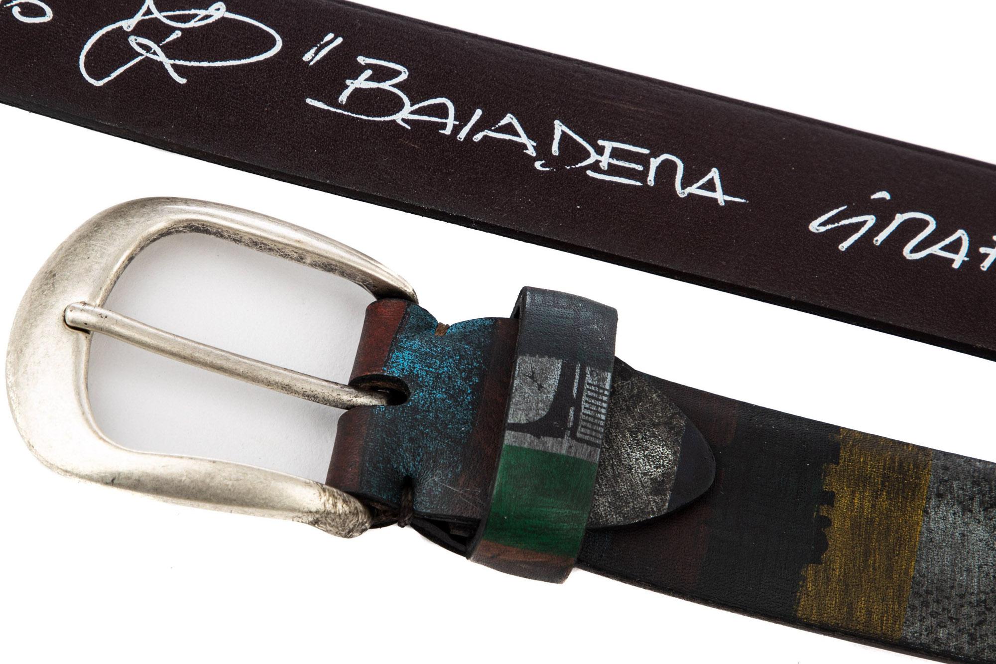 Artigianato Italiano Cintura artigianale in pelle a strisce verticali "Baiadera" BAIADERA MLTCLR