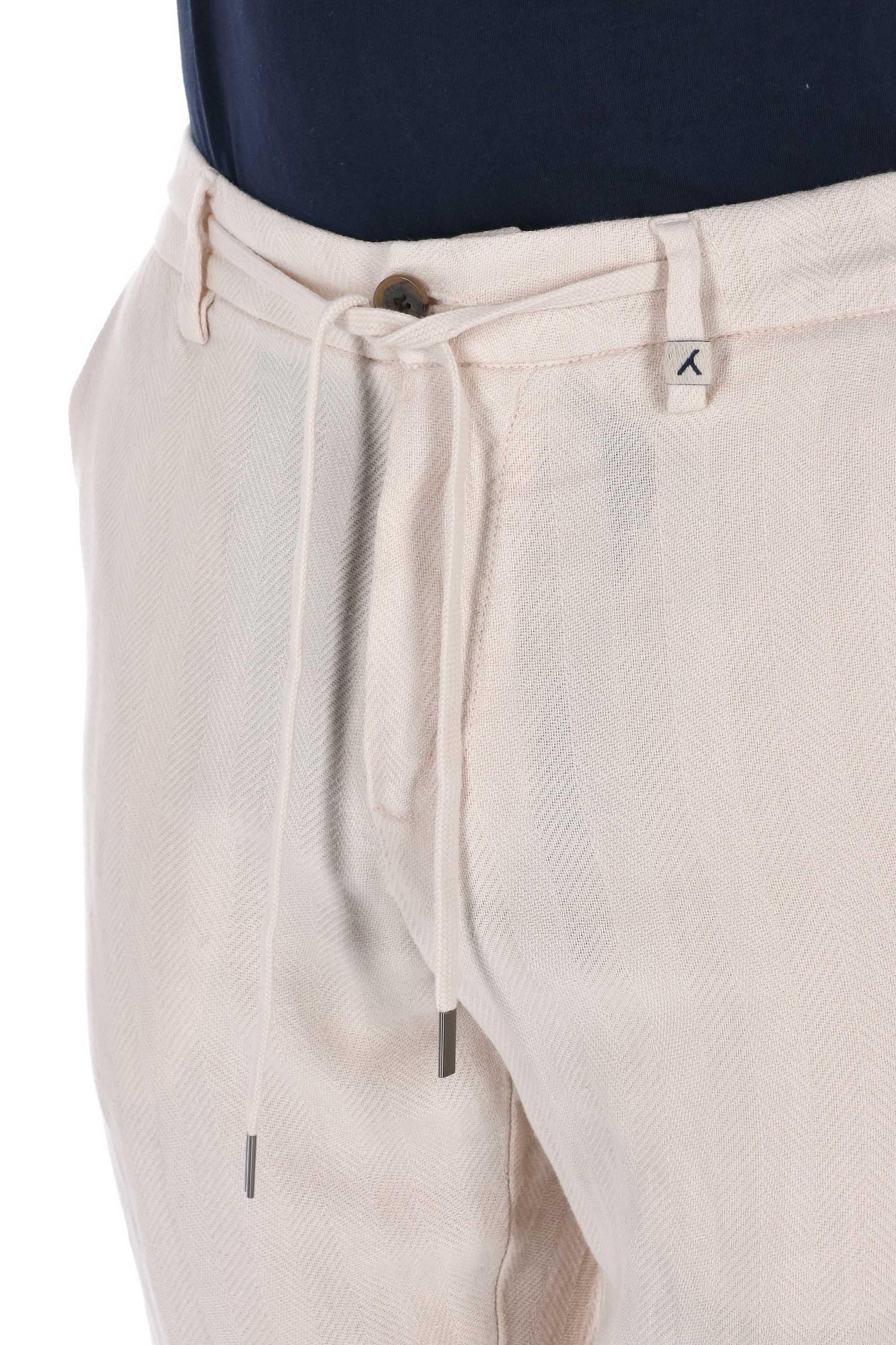 Pantalone a spina di pesce in cotone-lino Apollo 25M12L 78-2 04 Myths