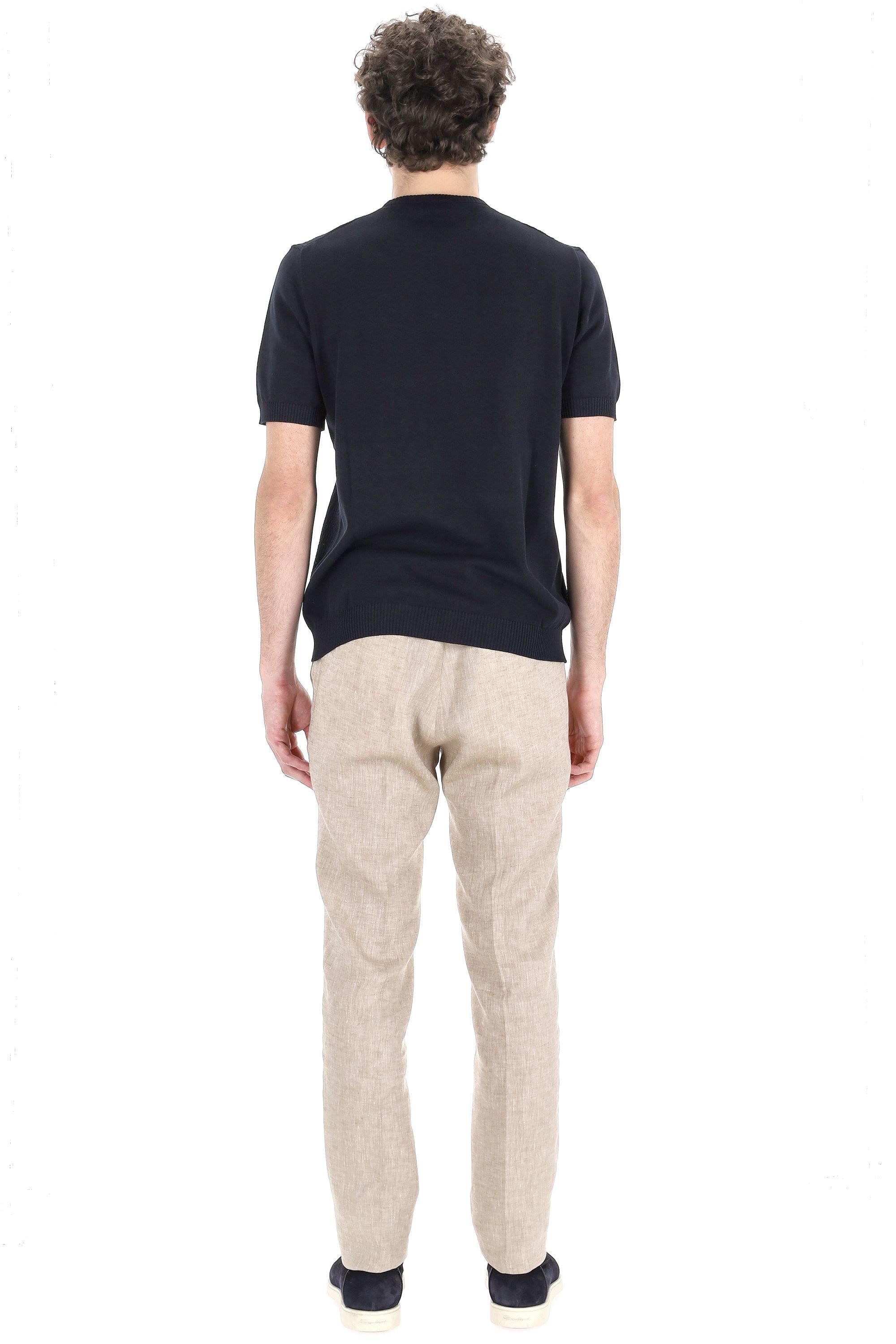 T-shirt a maglieria in cotone tramato D1Z300PT-3 795 Drumohr