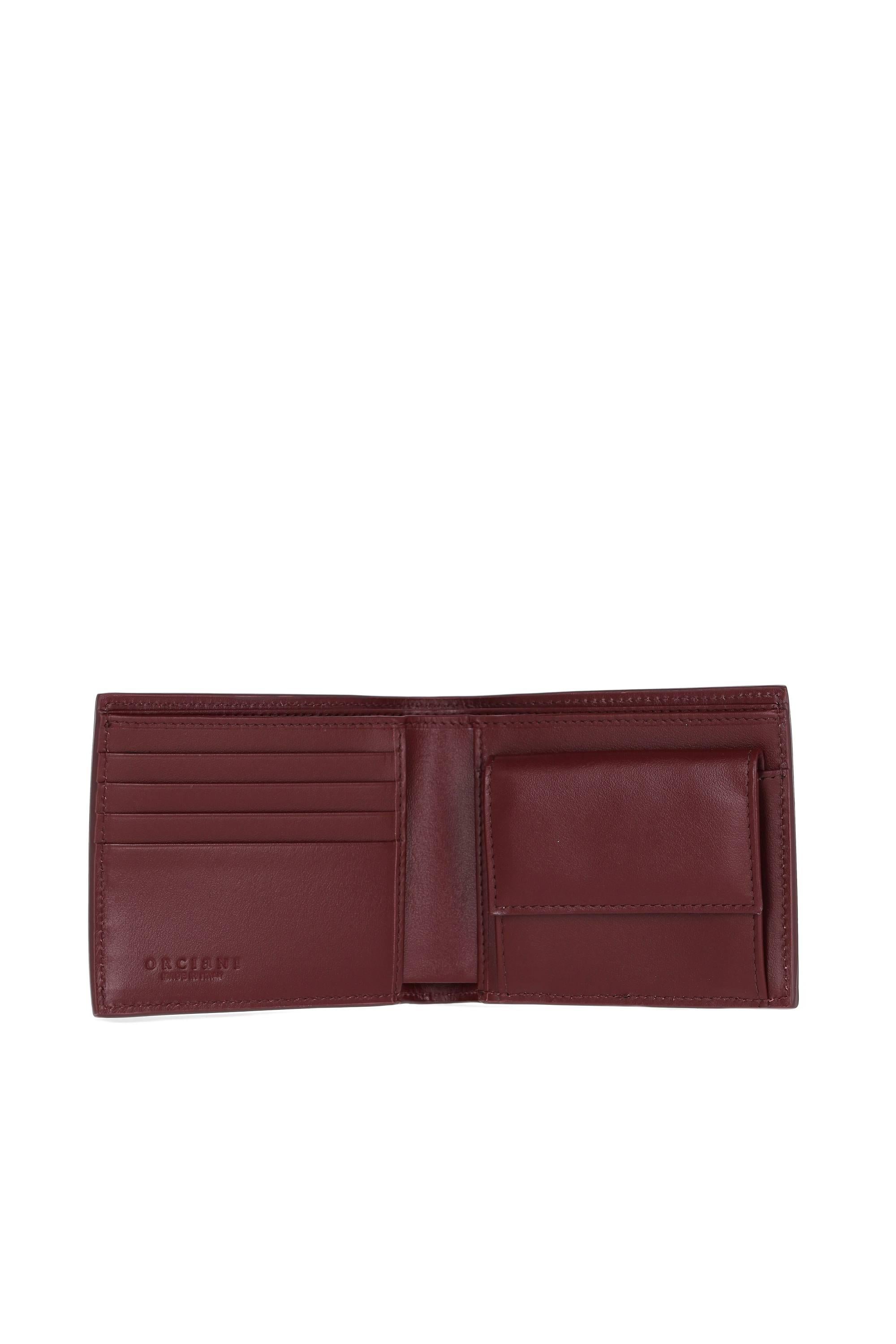 Orciani Portafogli in pelle con interno in colore contrastato SU0114_MBC/2 NERO+BORDEAUX