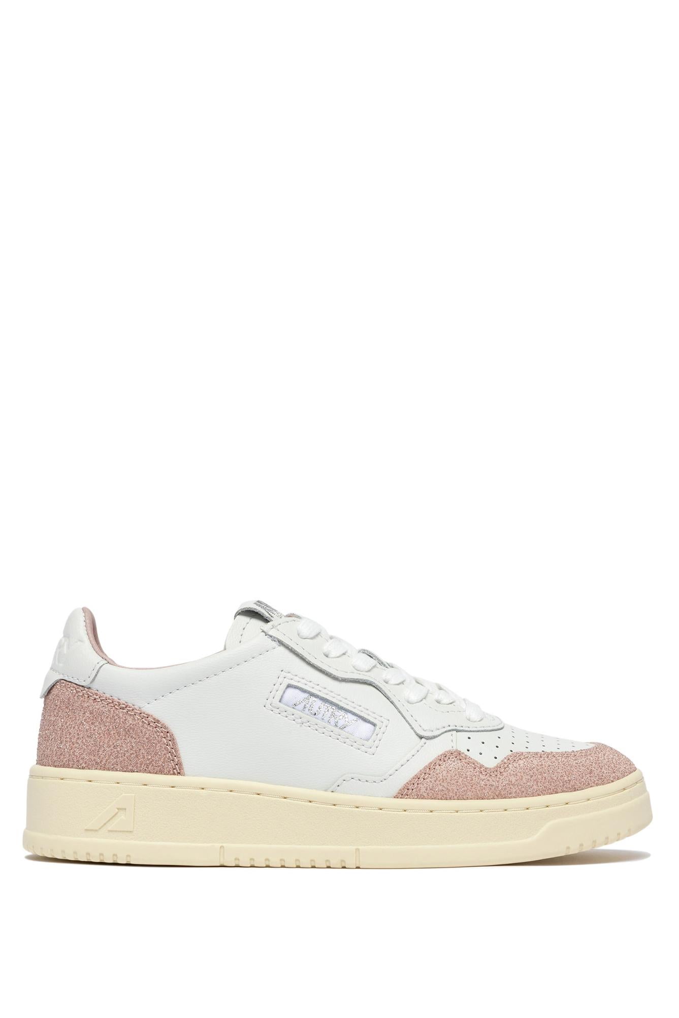 Autry Sneaker donna Medalist in pelle e camoscio glitter AULW PK06 WHT/MEMORY