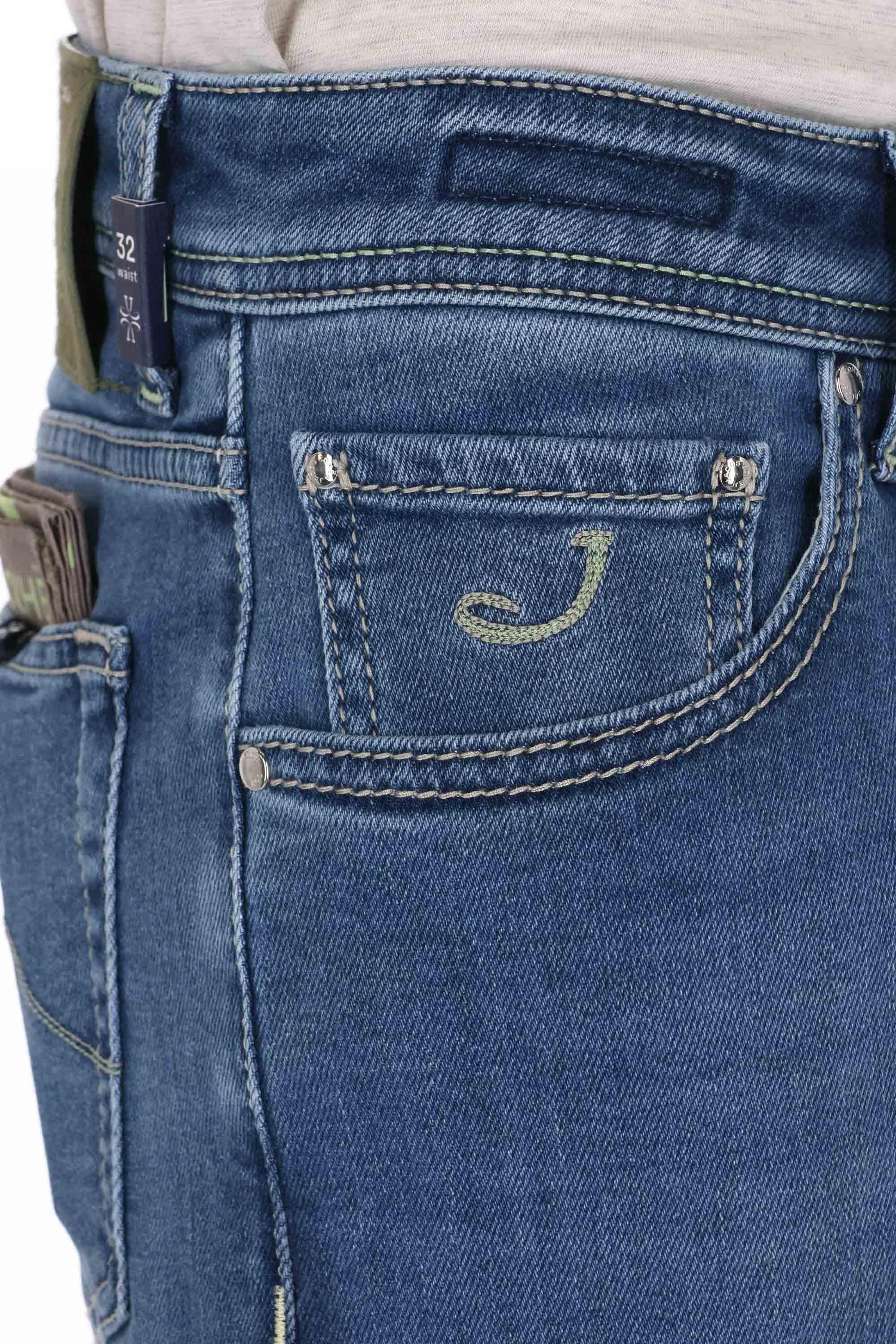 Jacob Cohen Jeans comfort etichetta verde cavallino intarsiato Nick fit QE006-040-P3621 200D
