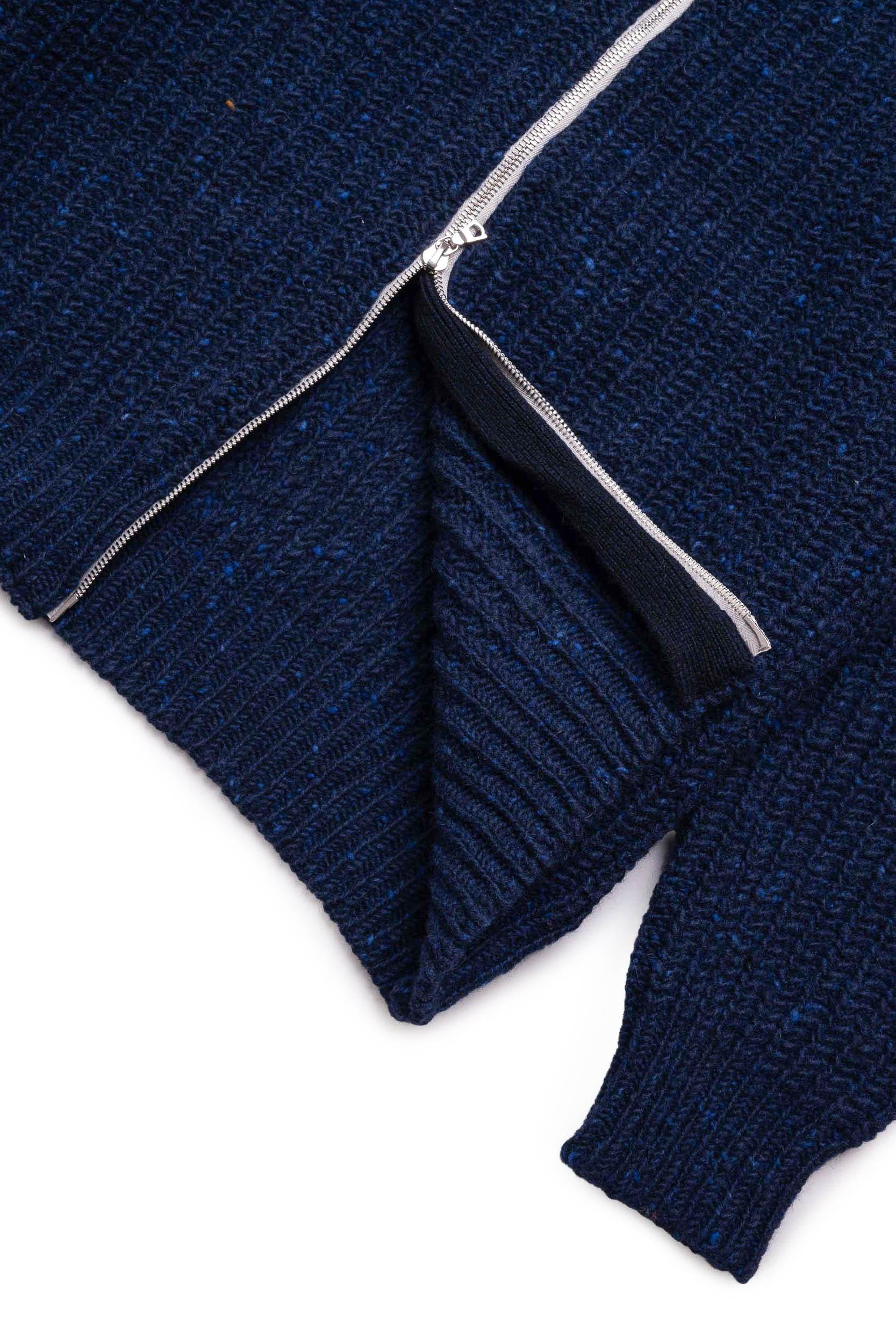 Howlin' Maglia full zip in lana effetto "sale-pepe" LOOSE ENDS/2 NAVY