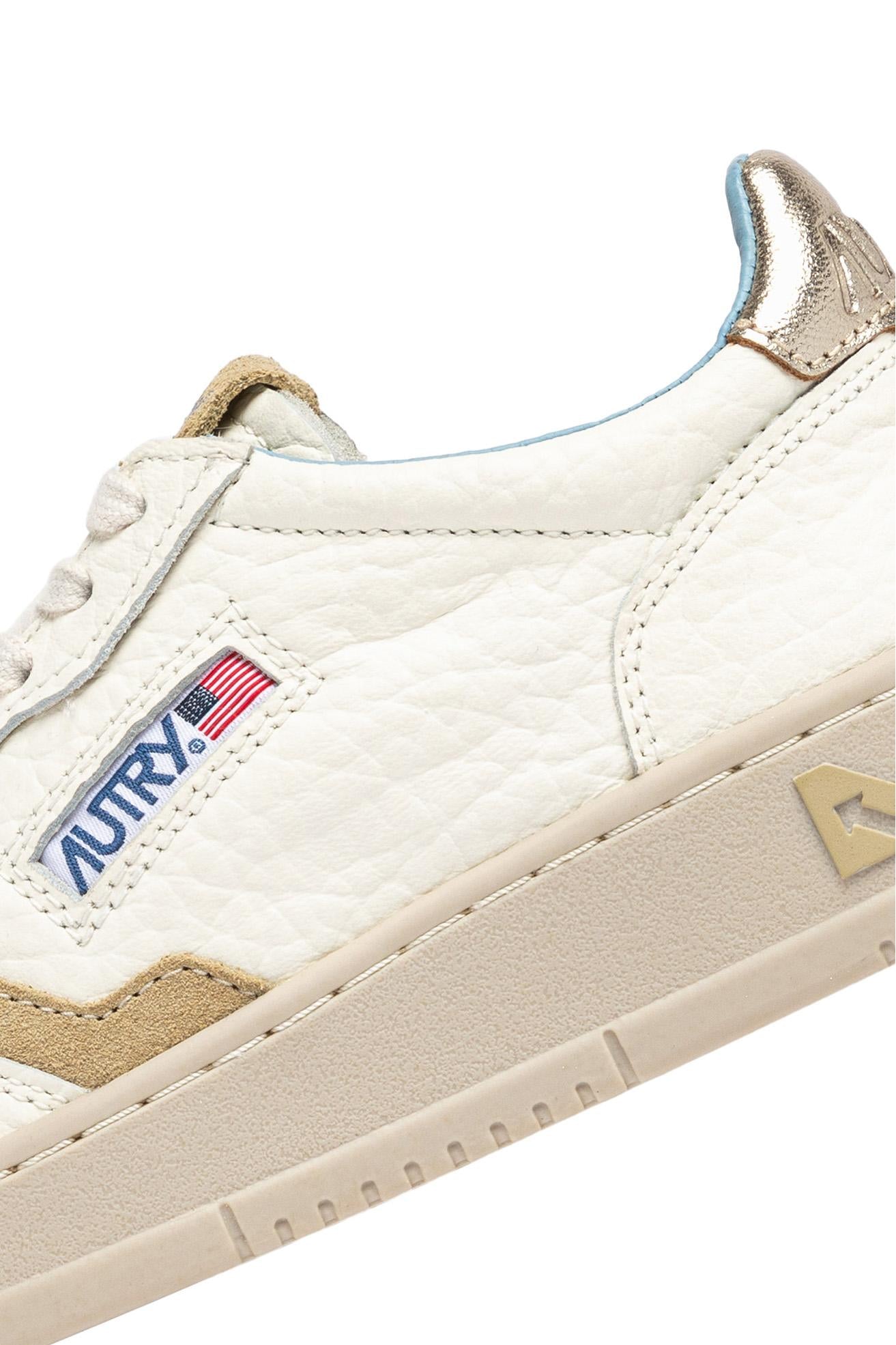 Autry Sneaker donna Medalist in pelle elephant dettagli azzurri AULW NE15 PLAT/SPON