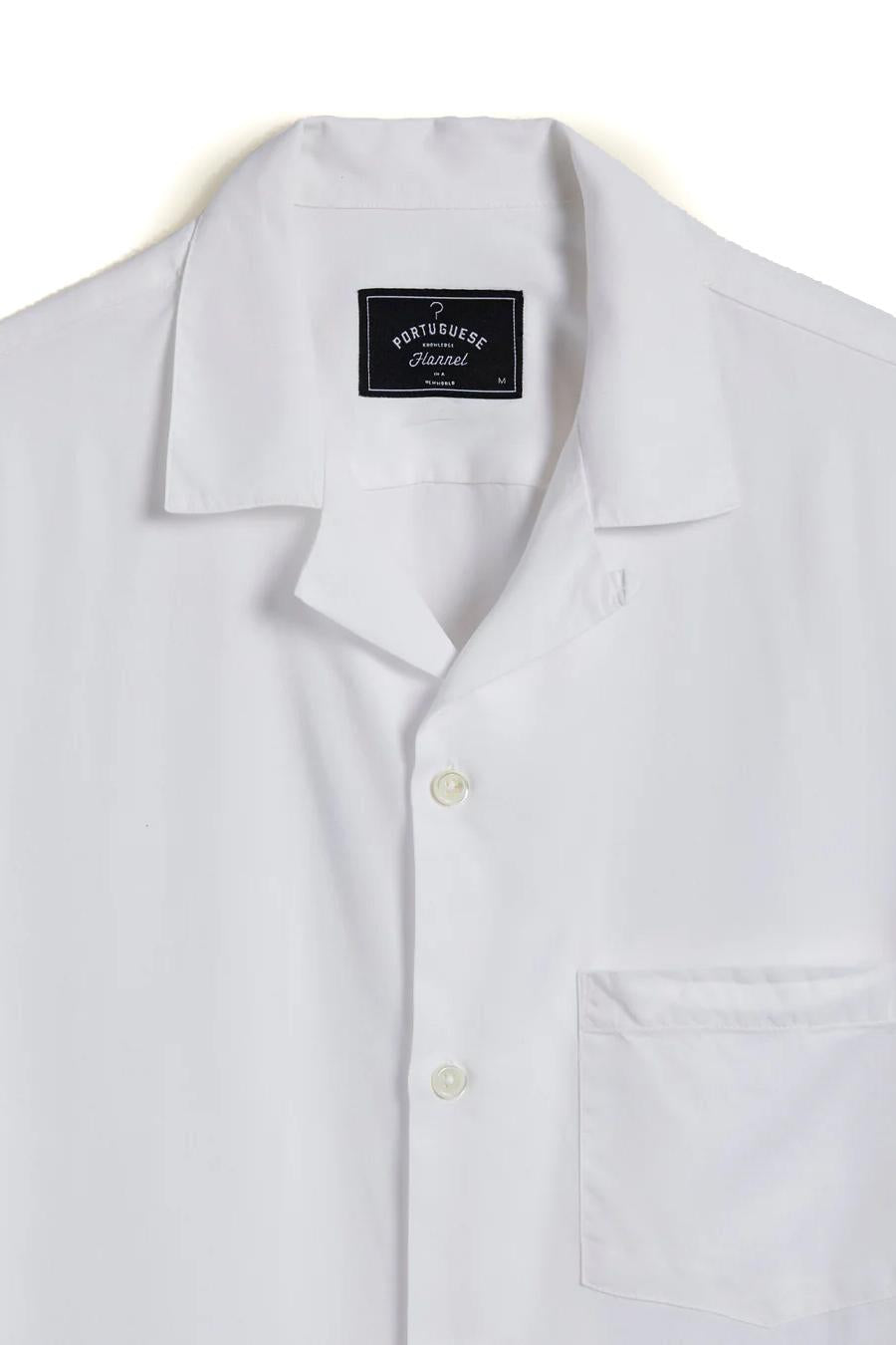 Portuguese Flannel Camicia Dogtown in tencel collo bowling 032 OFF WHITE