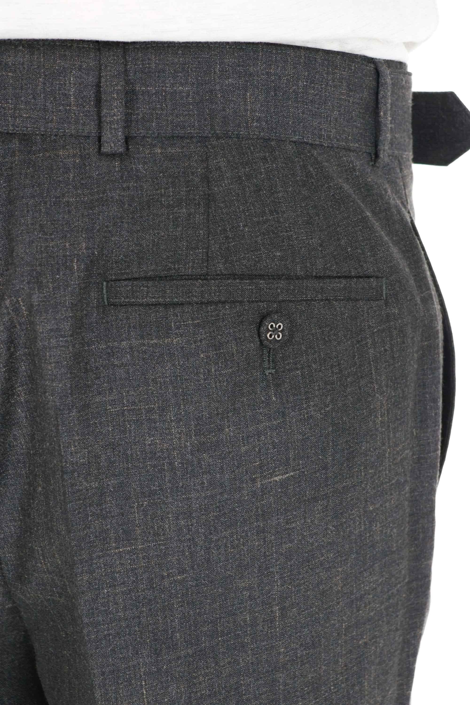 Officine Générale Pantalone in lana-seta-lino mod. Hoche MTLG453 ANTHRACITE/ECRU