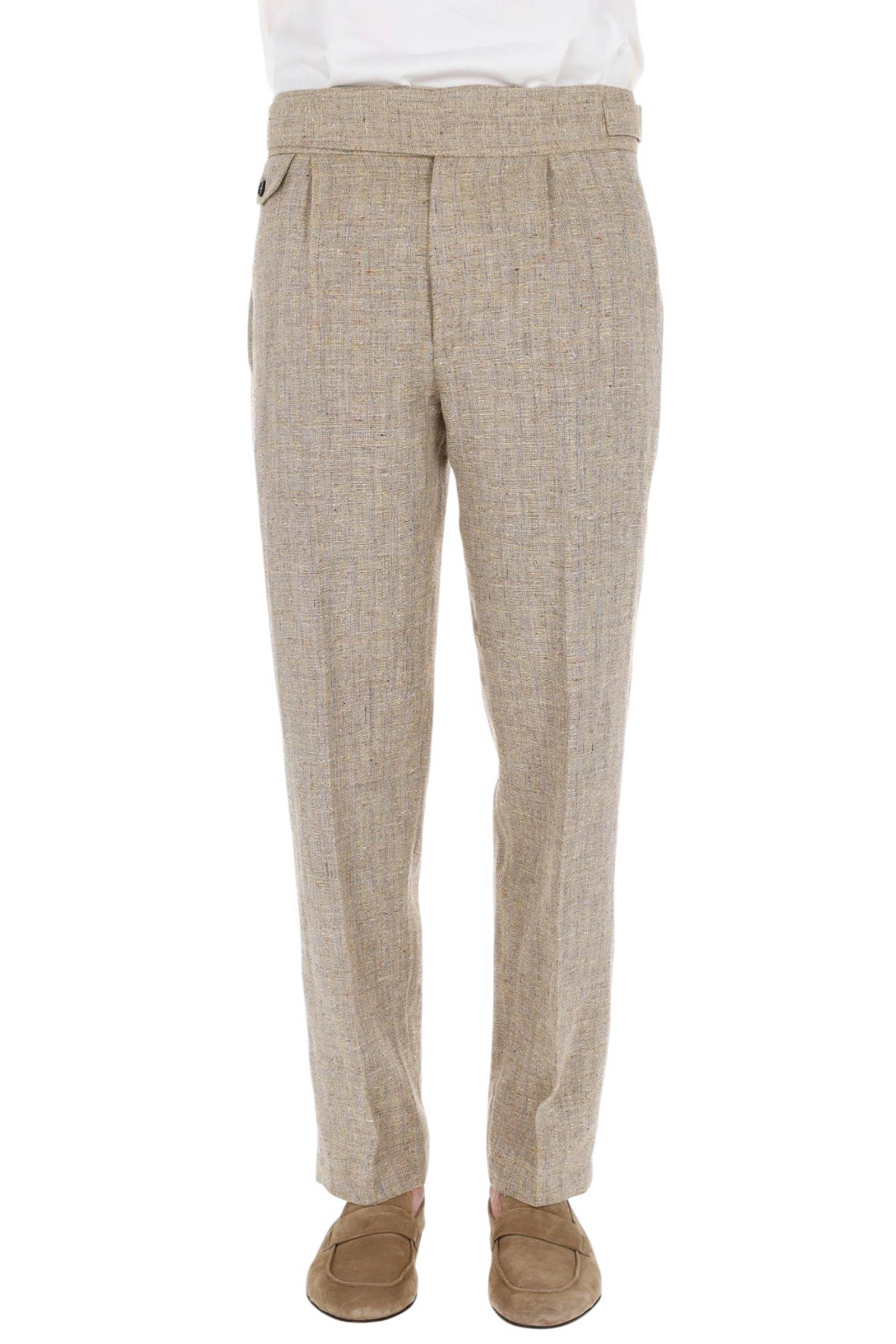 Ballantyne Pantalone in lino-seta con fascia in vita BMT101 URL01 14009