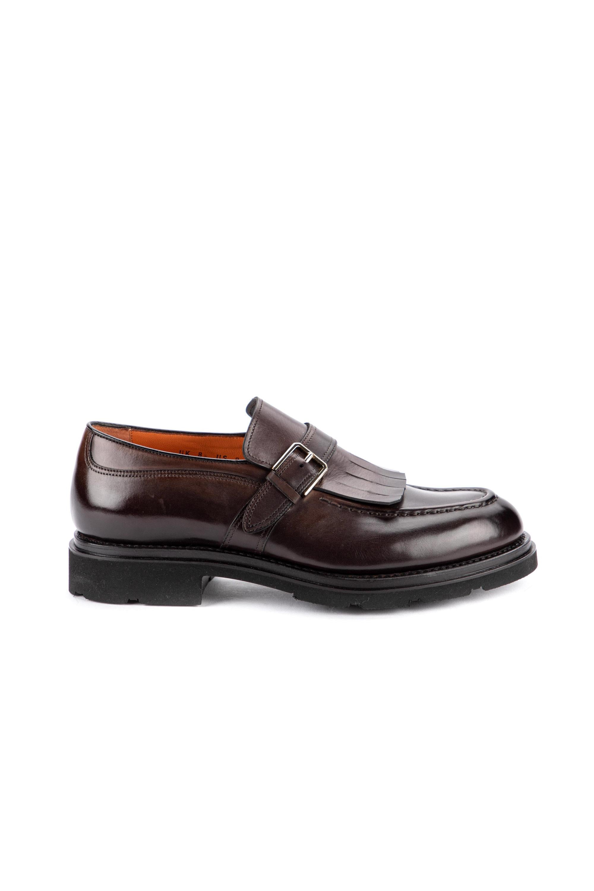 Santoni Scarpa in pelle monofibbia e frange MCCN17773UM4IVR 7747