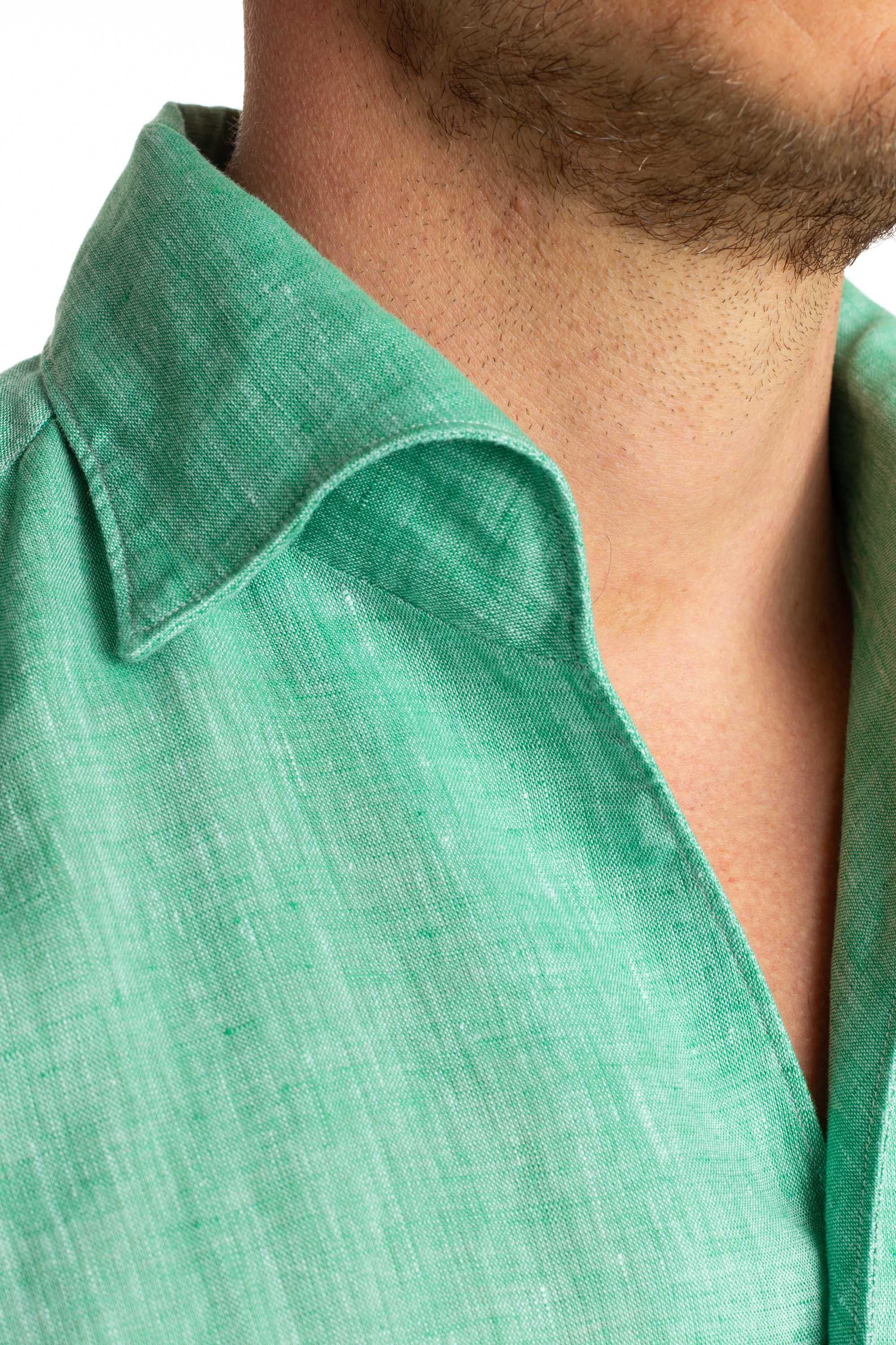 Camicia in lino con collo paramontura 046098-P4055 03 Finamore
