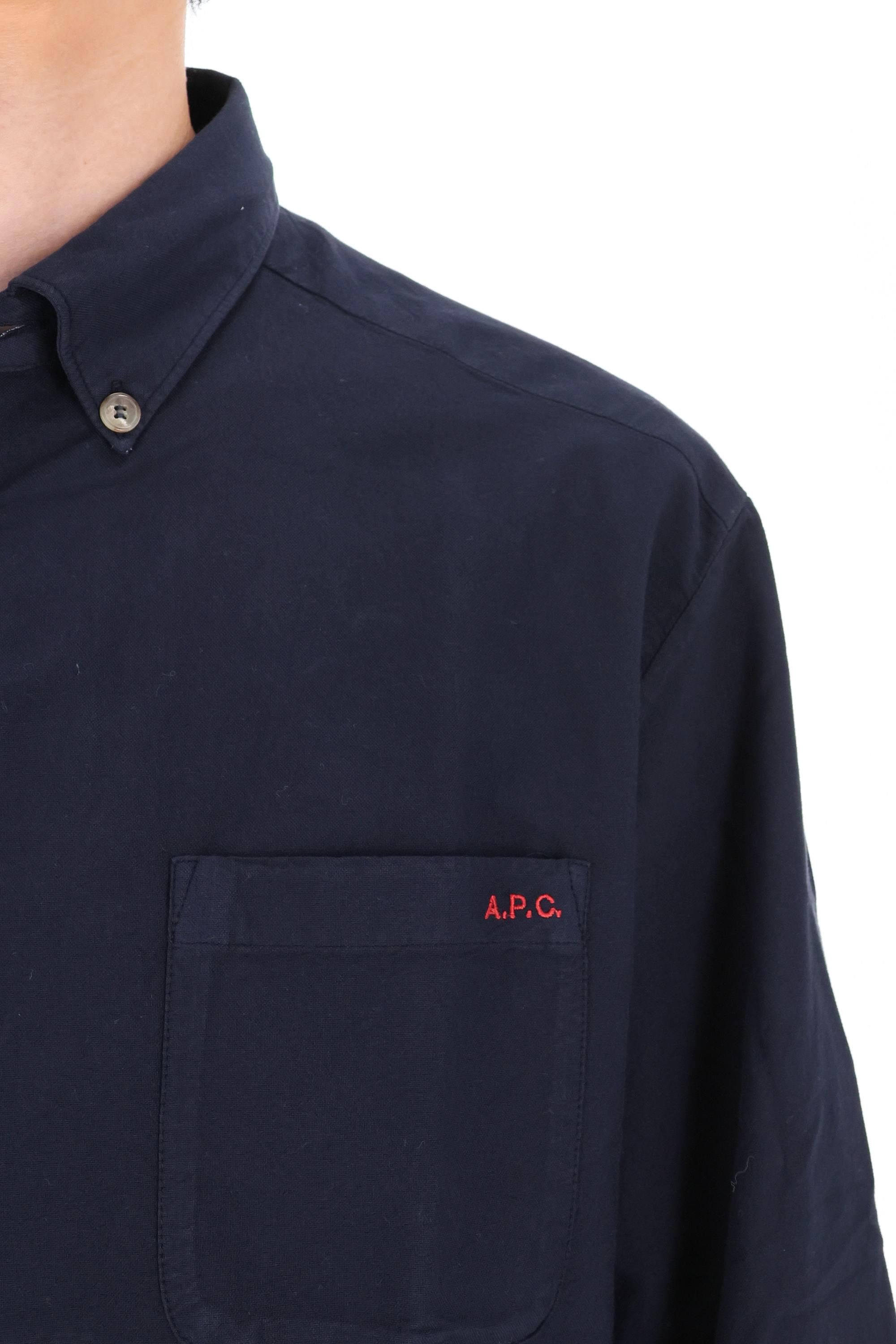 A.P.C. Camicia in piquet di cotone con taschino Relax fit COHAH-H12599 IAK