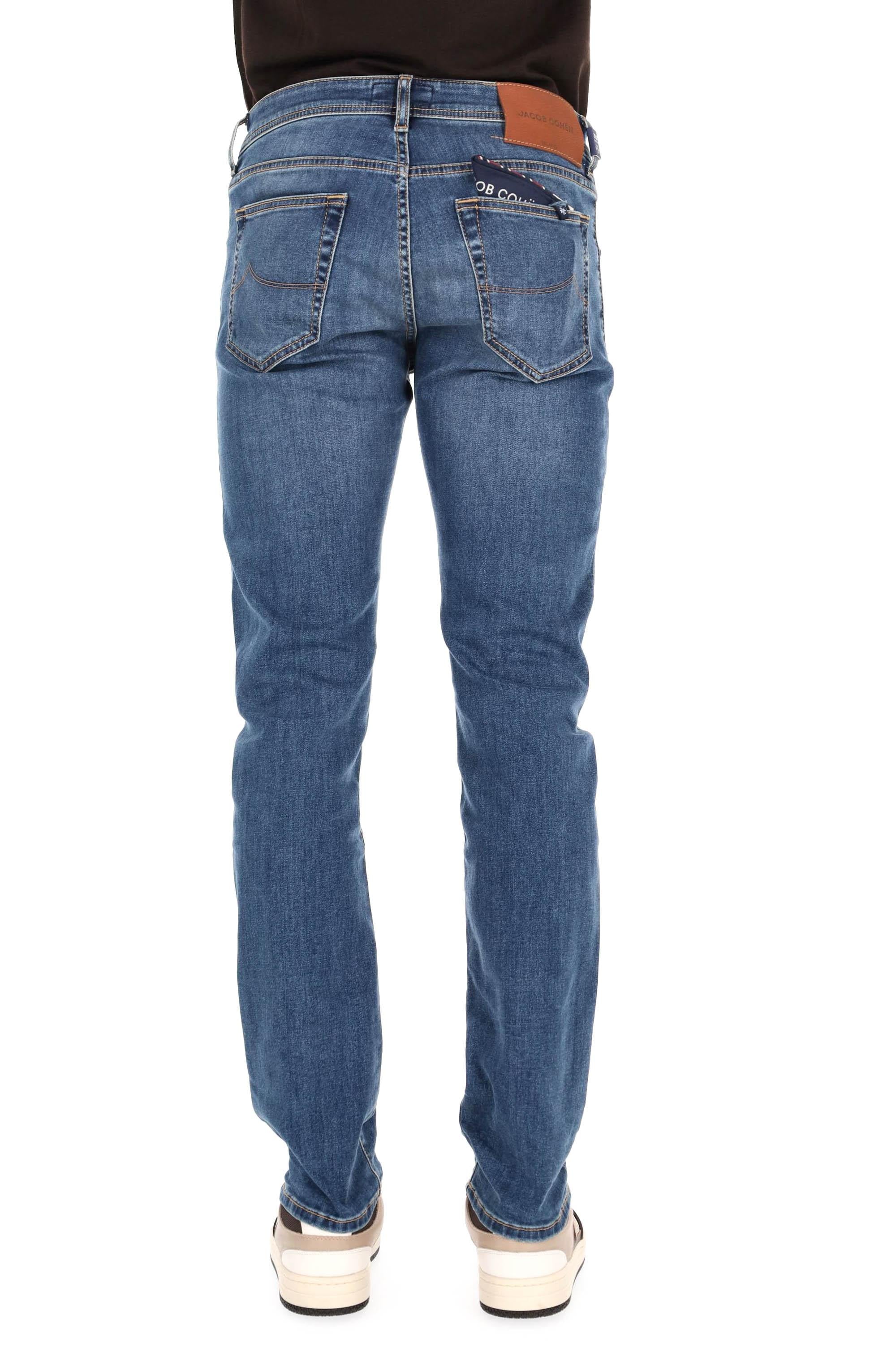 Jacob Cohen Jeans in cotone comfort etichetta pelle marrone JUM_QE006-032-S3624 200D
