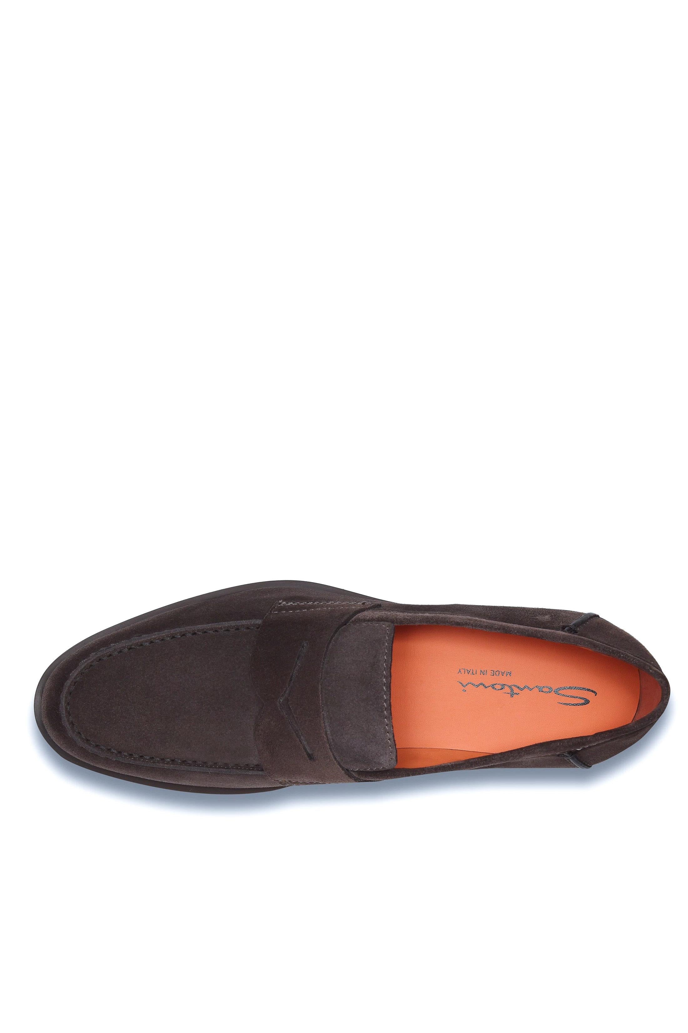 Santoni Mocassino in camoscio fondo carro in gomma MGDC18610DTRBSEY T50