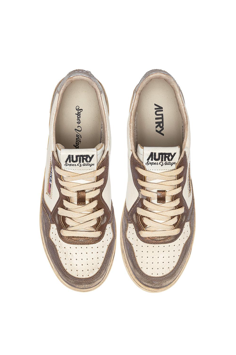 Autry Sneaker donna SuperVintage in pelle anticata AVLW MT08 CHOCO/SILV