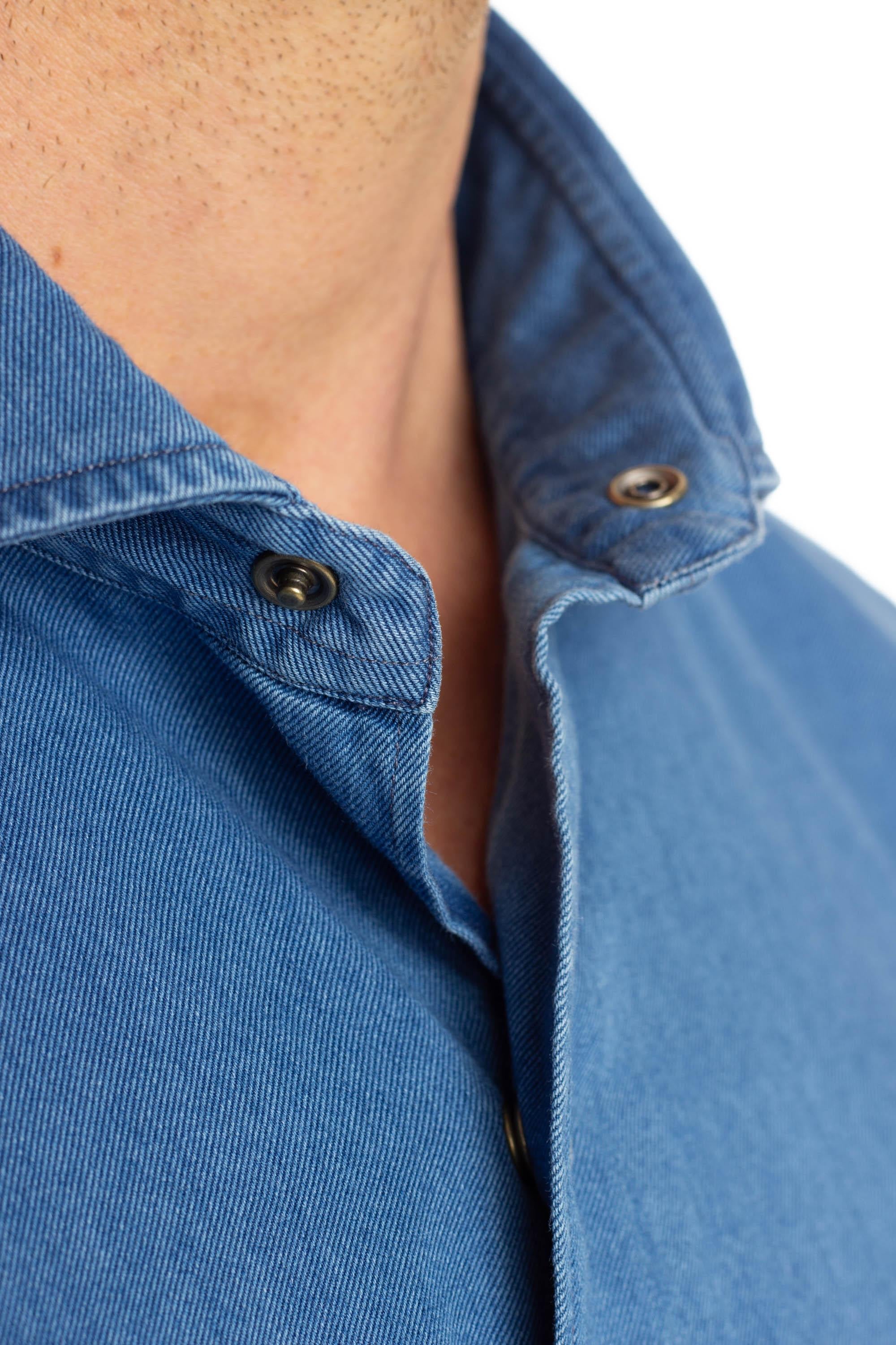 Camicia in denim con bottoni a pressione 17047. 7 Borriello