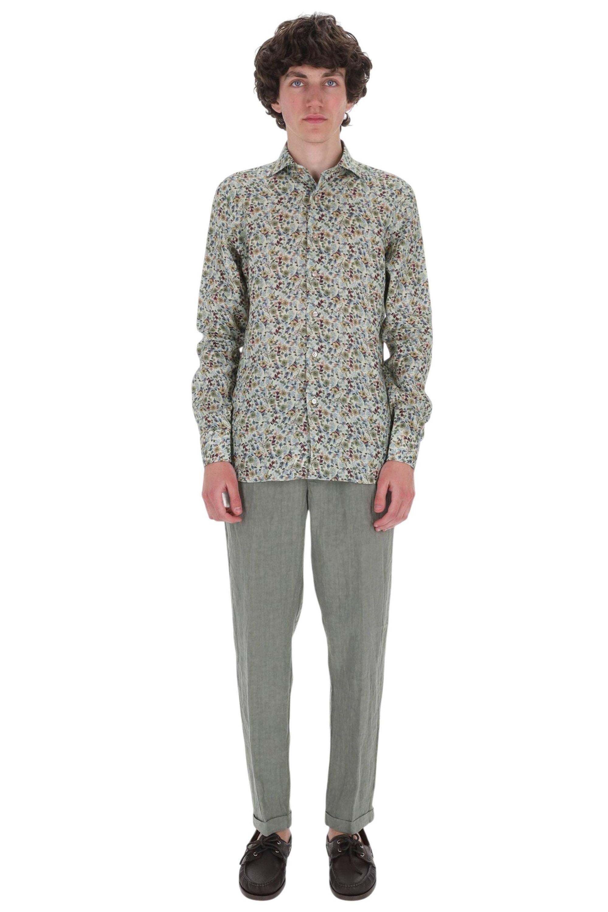 Borriello Camicia in lino floreale 22054 3