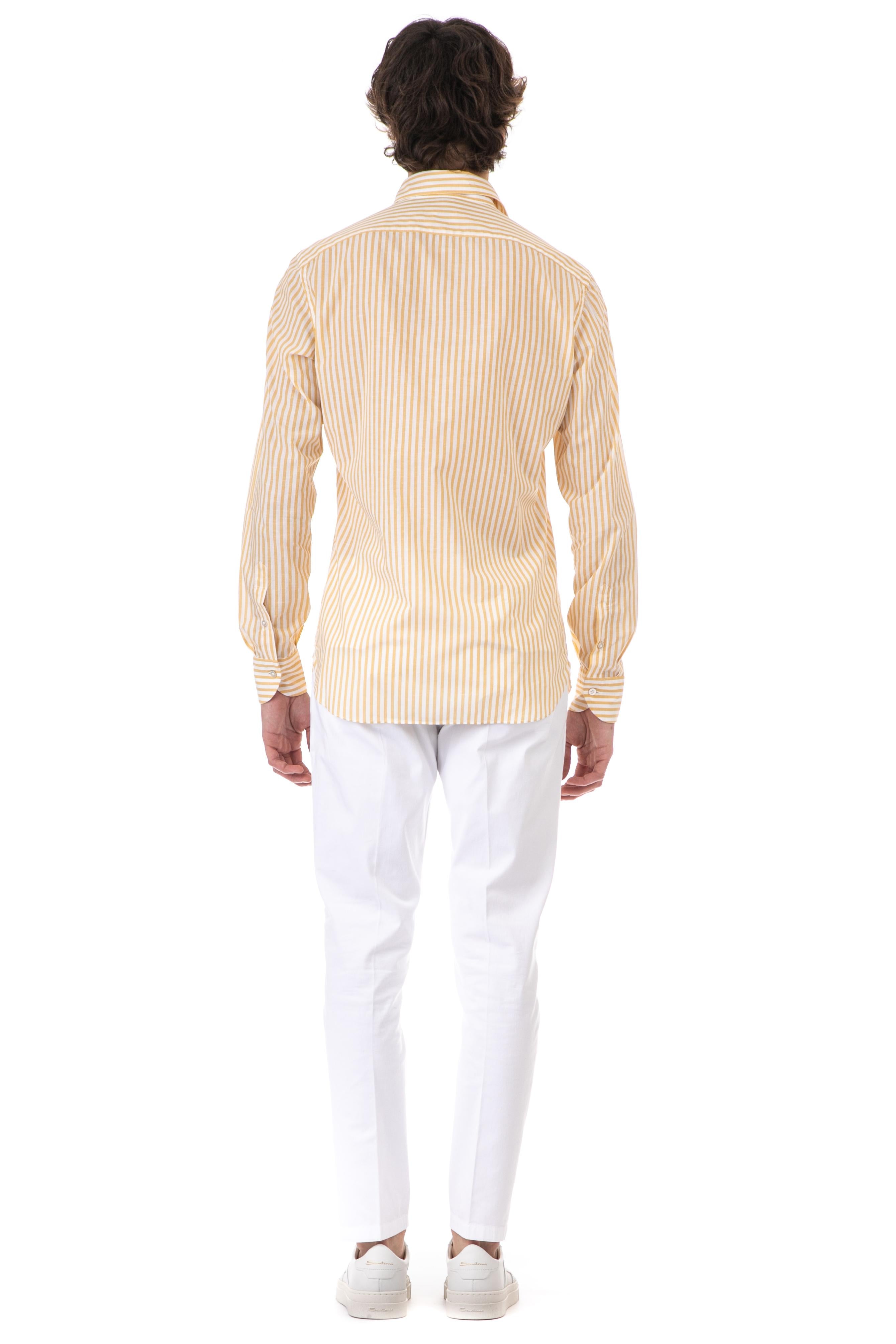 Camicia bacchettata in cotone fiammato 16033 1 Borriello