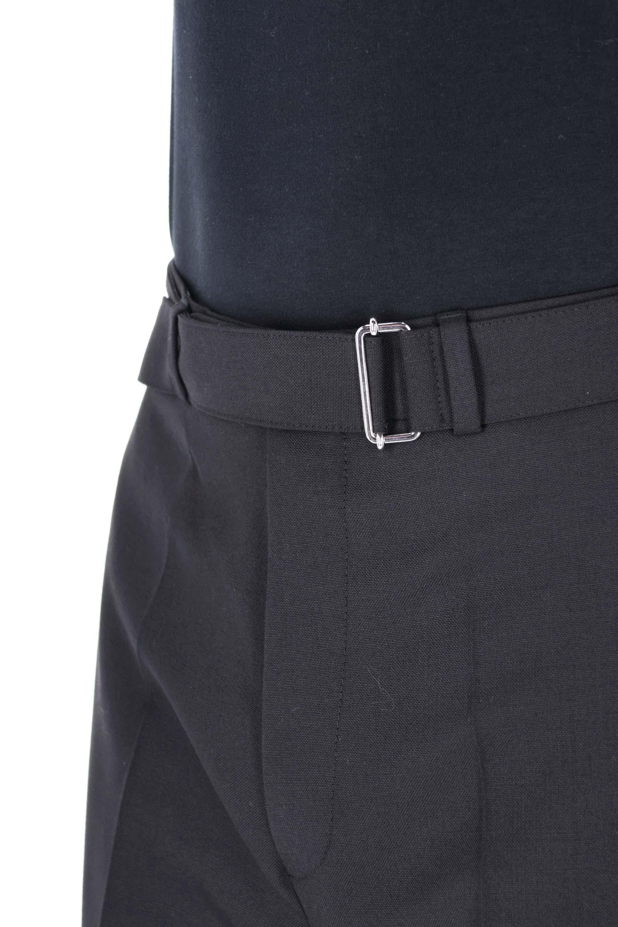 Officine Générale Pantalone in lana vergine modello Nash MTLG457 BLACK