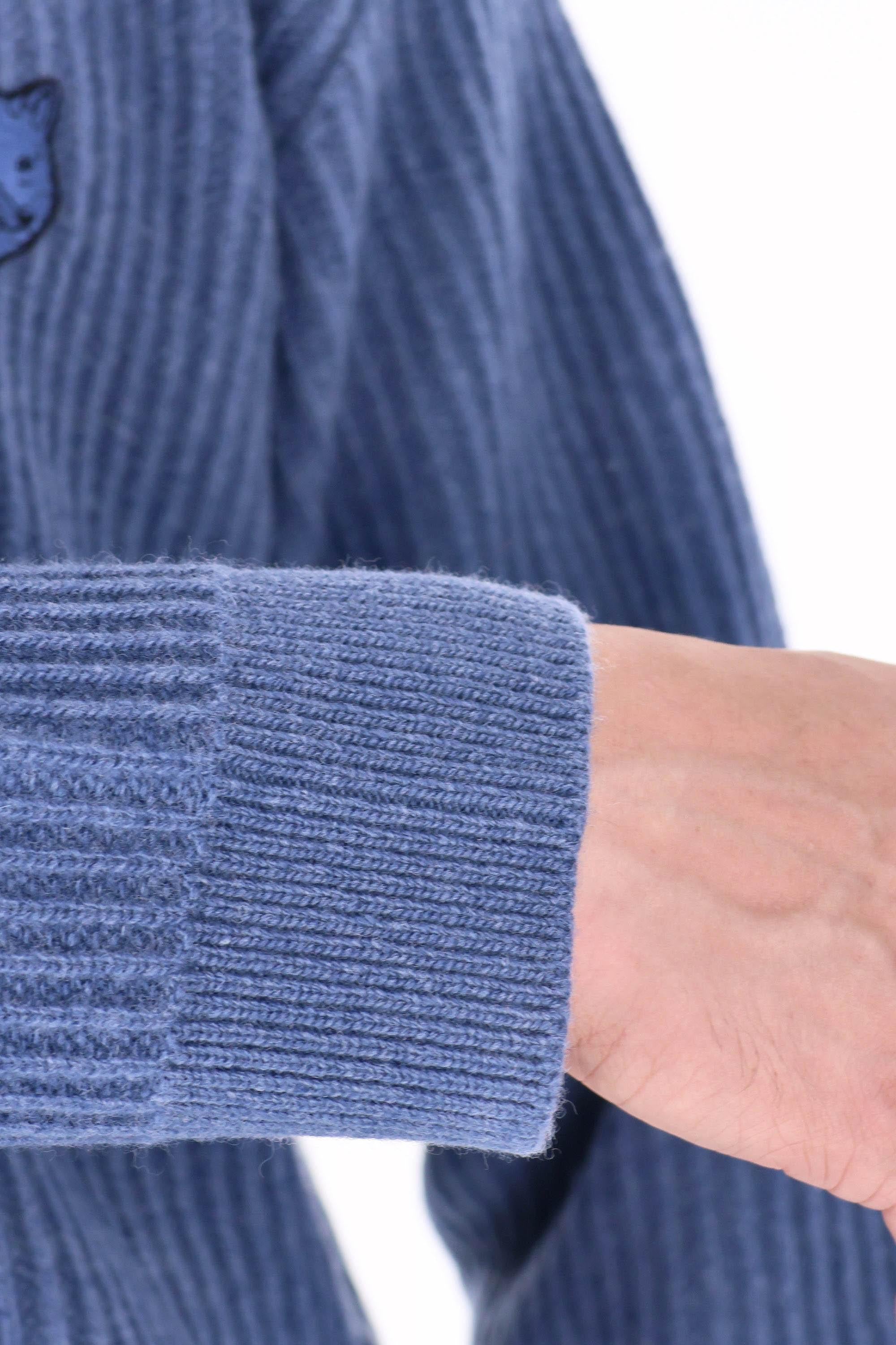 Maison Kitsuné Polo-maglieria in lana a coste over fit PM00213KT1149 0330