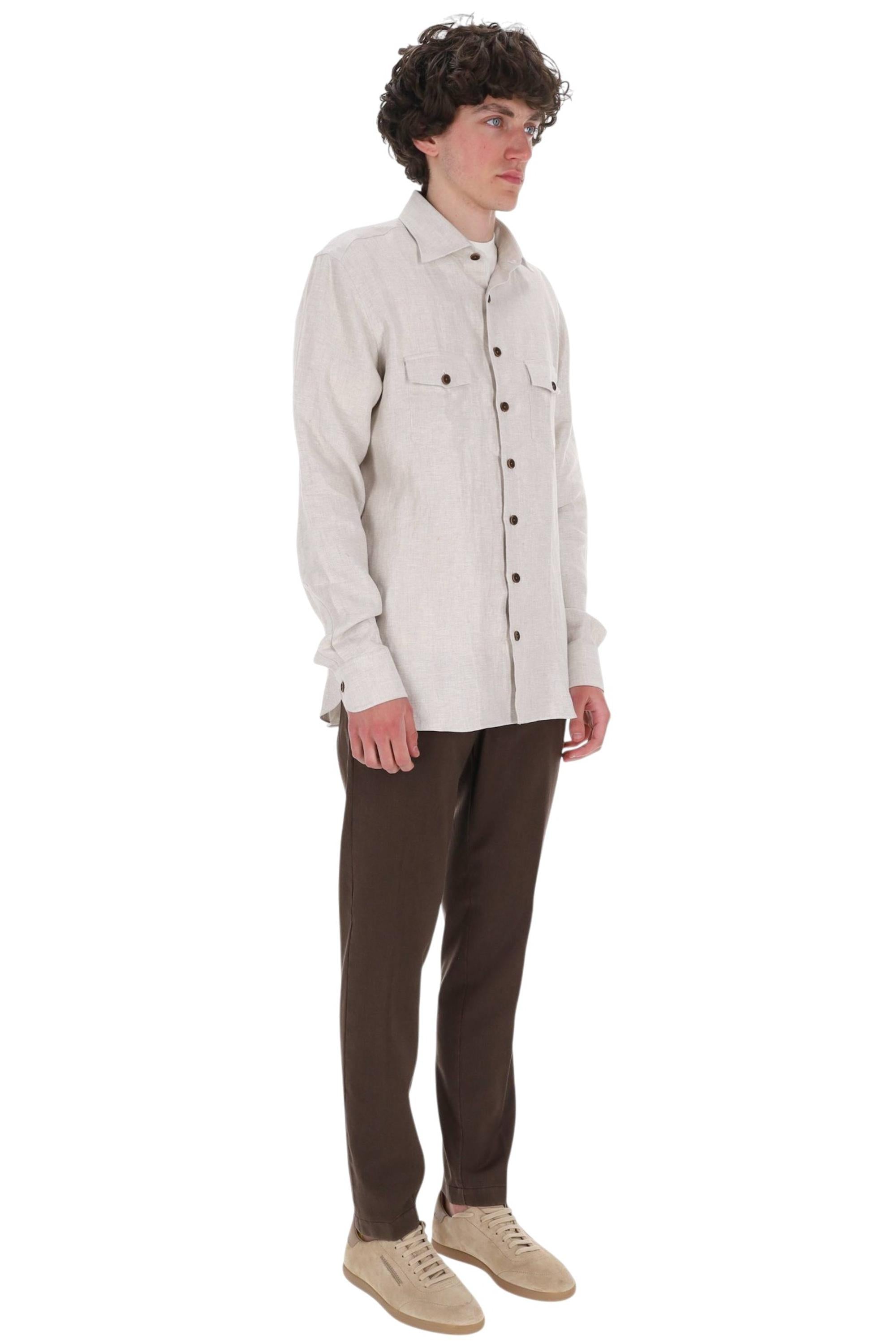 Borriello Overshirt in lino modello Nigel 22056/2 2