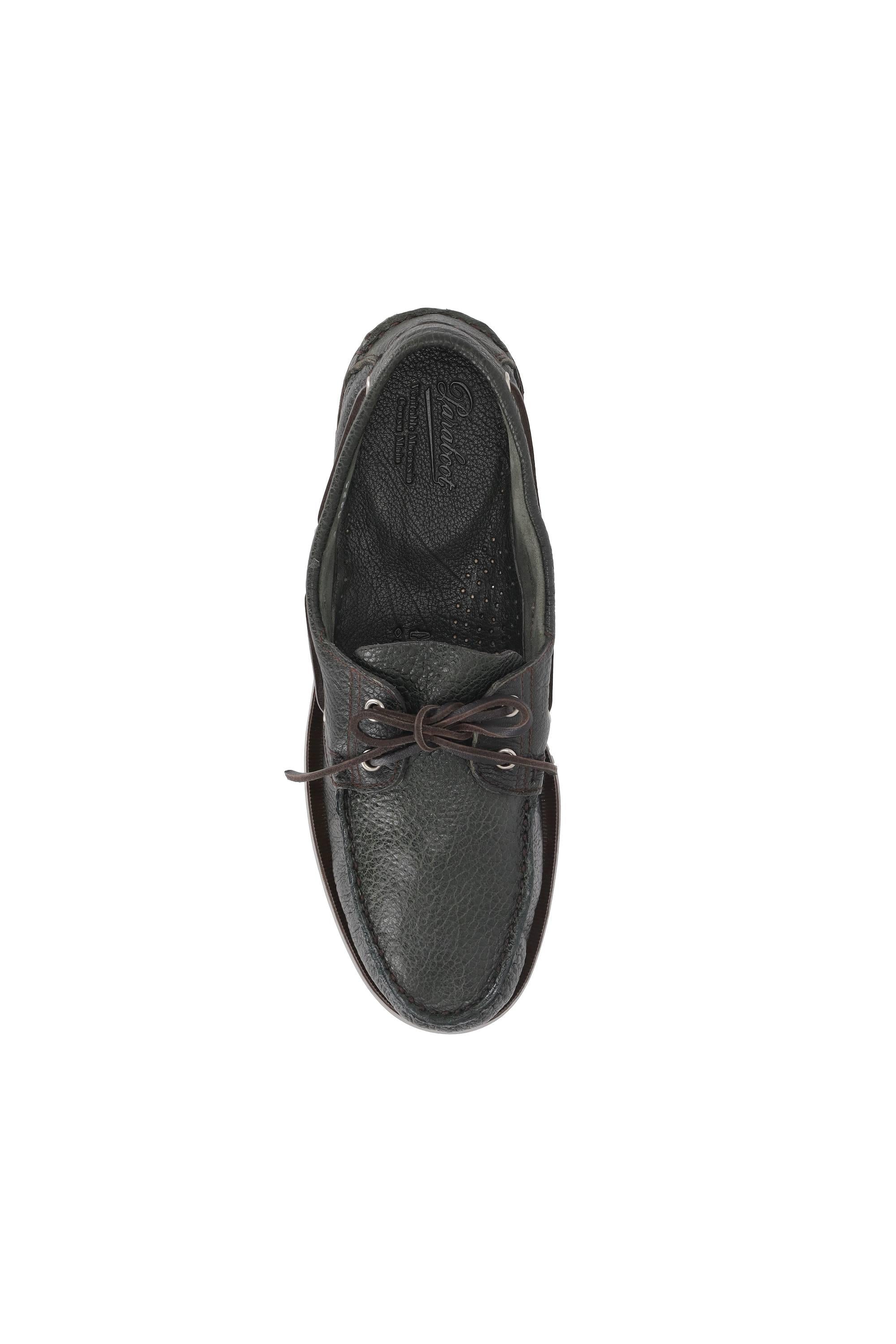 Paraboot Mocassino da barca in pelle di cervo modello Barth 780550 MARRON-CERF KAKI