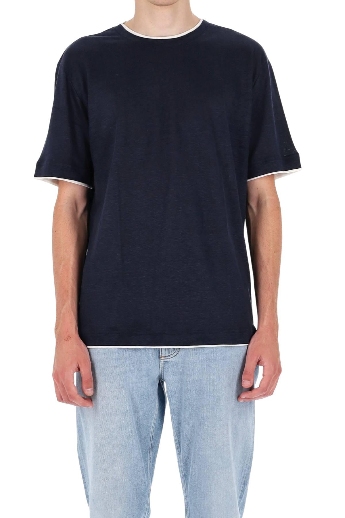 Eleventy T-shirt in jersey di lino con doppi bordi M75TSHM07 TES0M241/2 11-01
