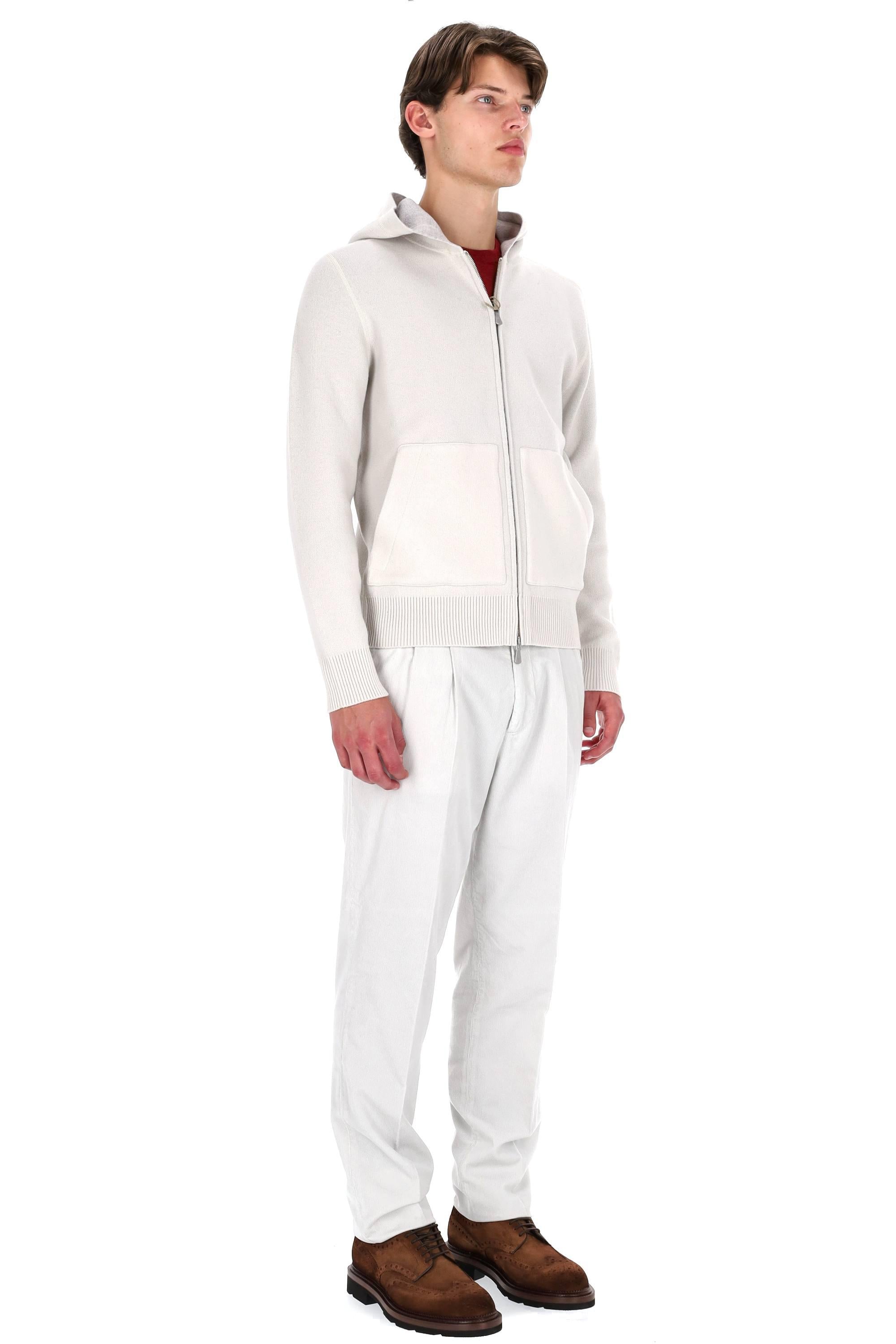 Eleventy Maglia in lana full zip con cappuccio L76MAGL69 MAG0L027 02-13