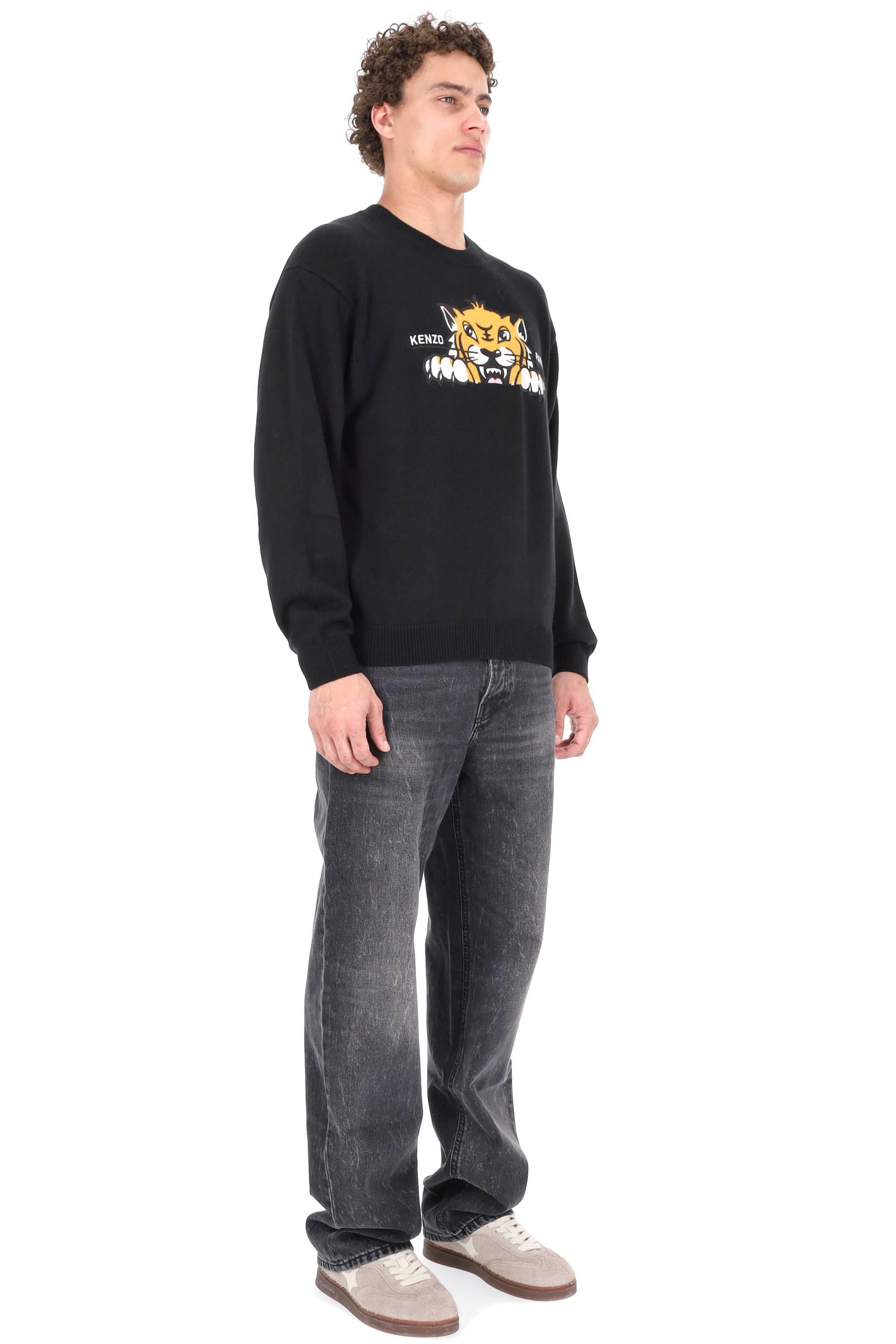Kenzo Maglia girocollo in lana-cotone Happy Tiger FF65PU7503LI 99J