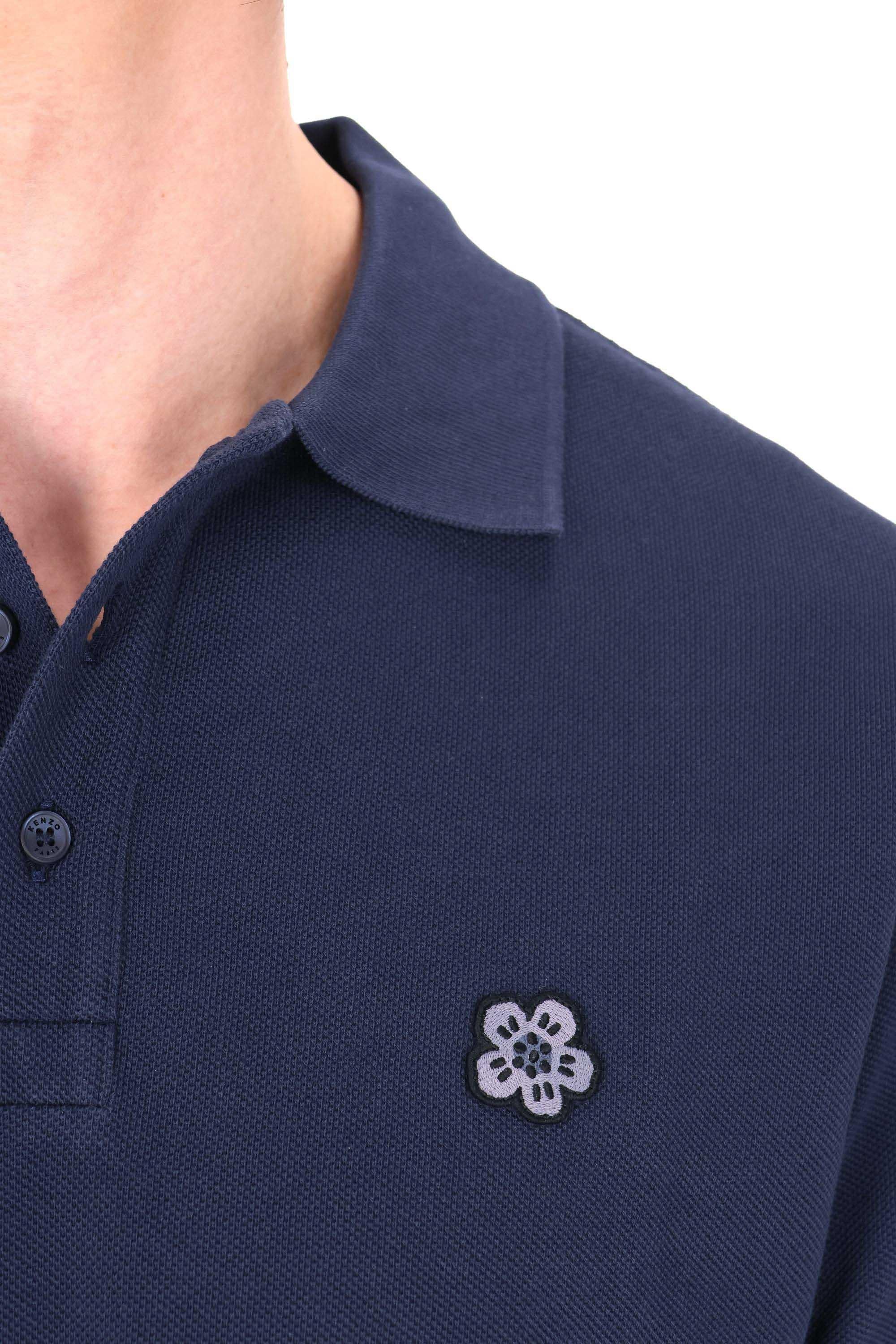Kenzo Polo in piquet di cotone "boke flower" ricamato FF65PO1534PU/2 76