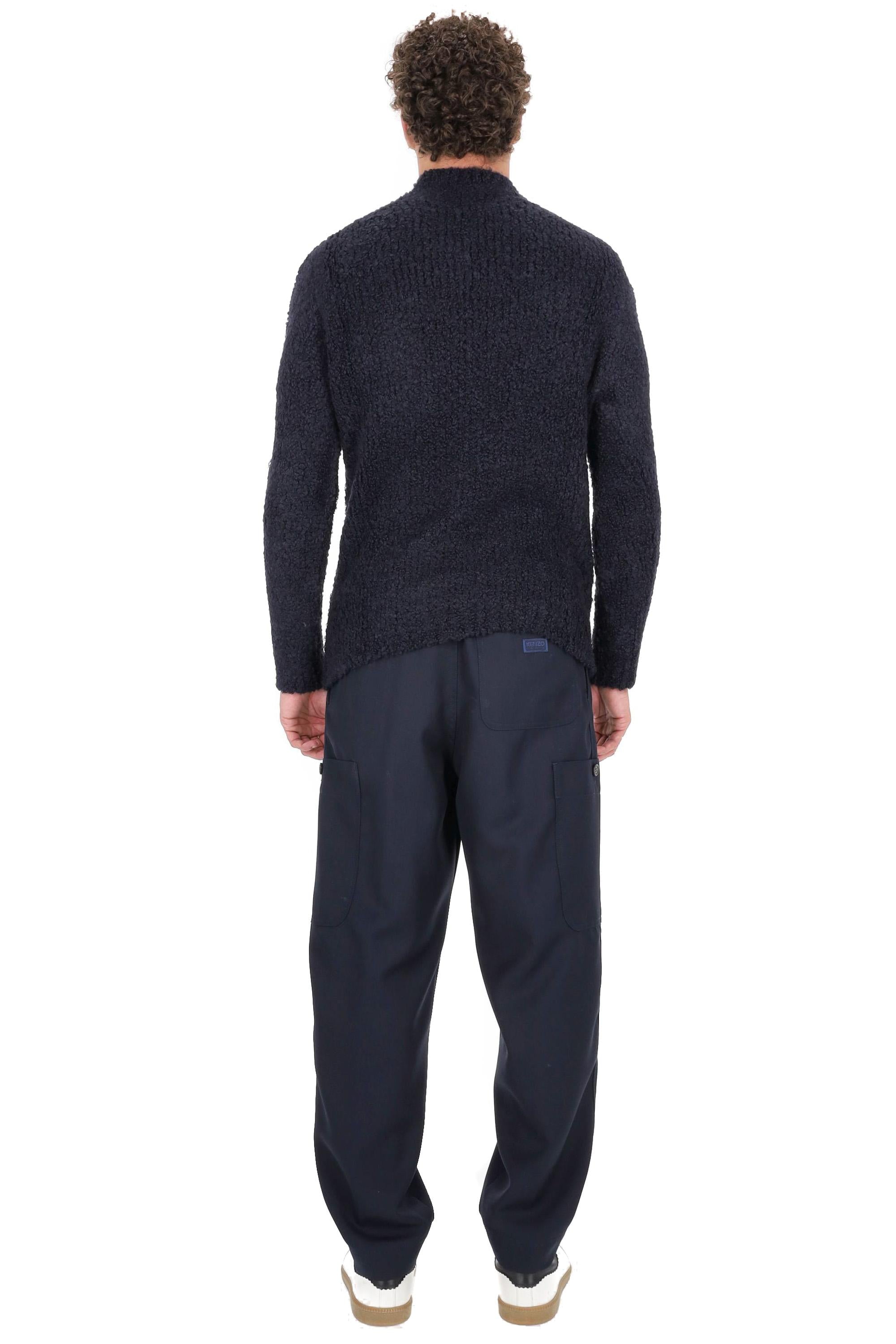 Tagliatore Maglia girocollo in lana-viscosa effetto bouclè BRAYS-25I397 BLU