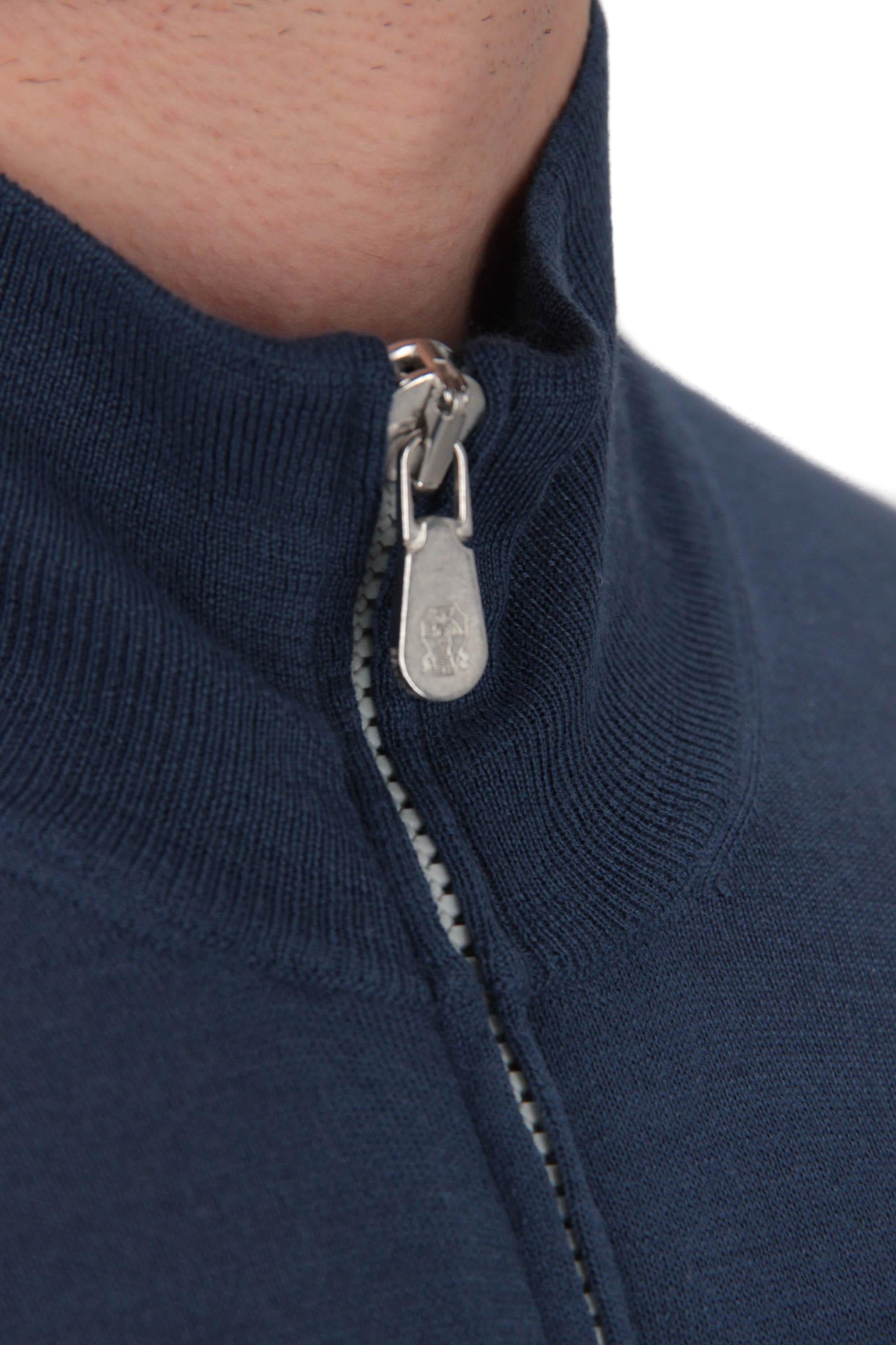 Maglia full zip in lana-cashmere in finezza M2400106 COP71 Brunello Cucinelli
