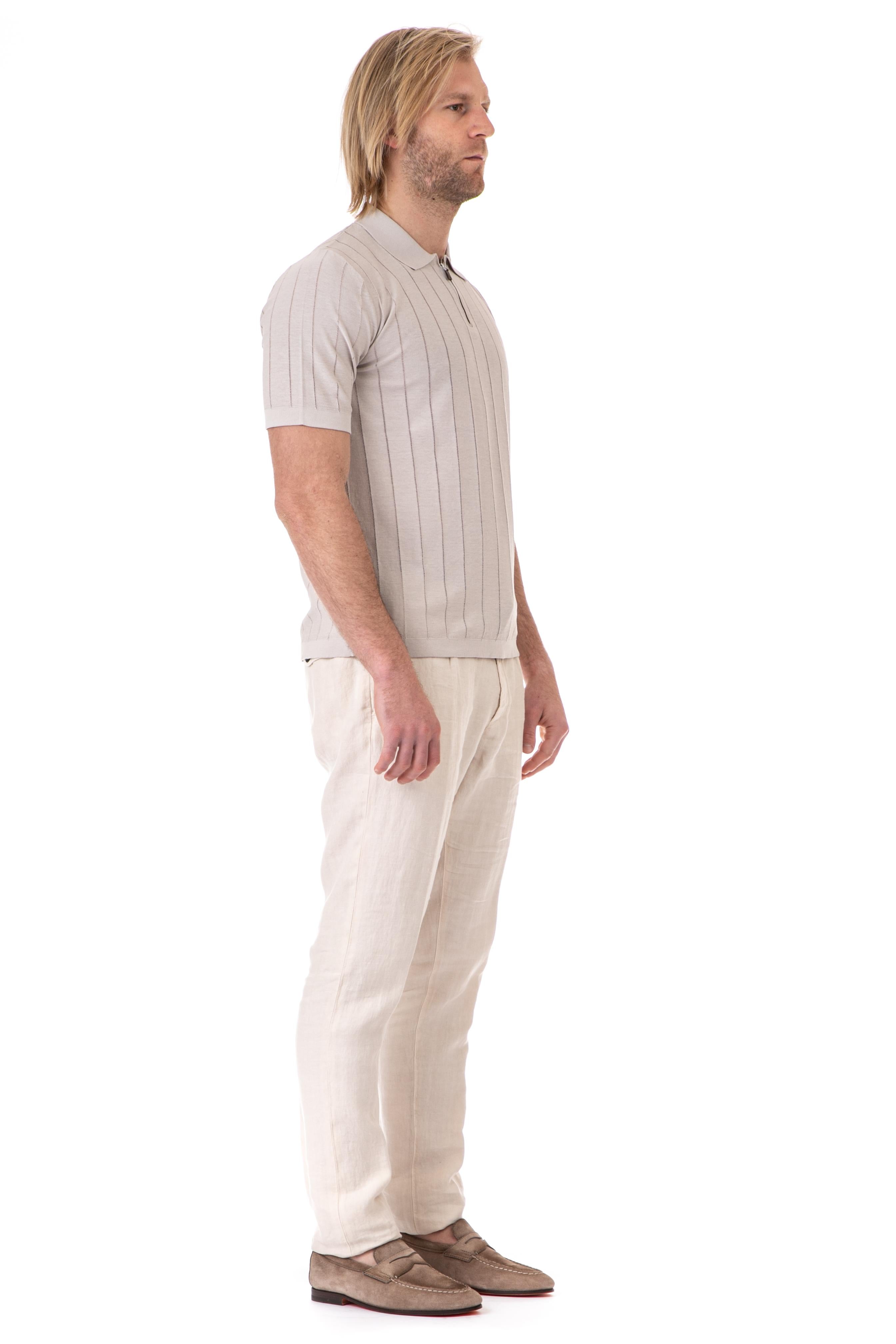 Polo mezza zip in cotone extrafine G76MAGG39 MAG0G021/2 02N Eleventy