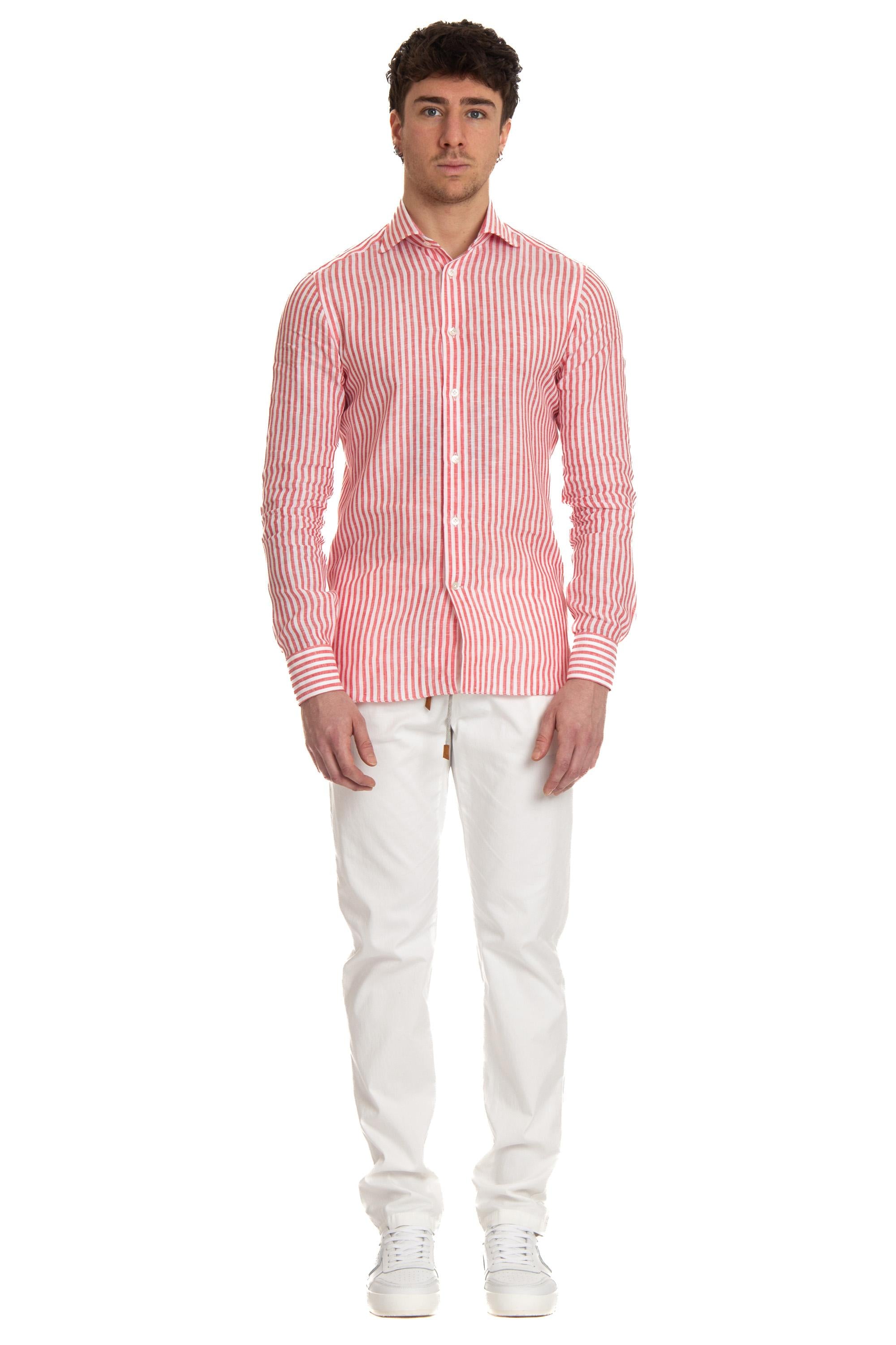 Camicia sartoriale in lino rigata 18052/2 9 Borriello