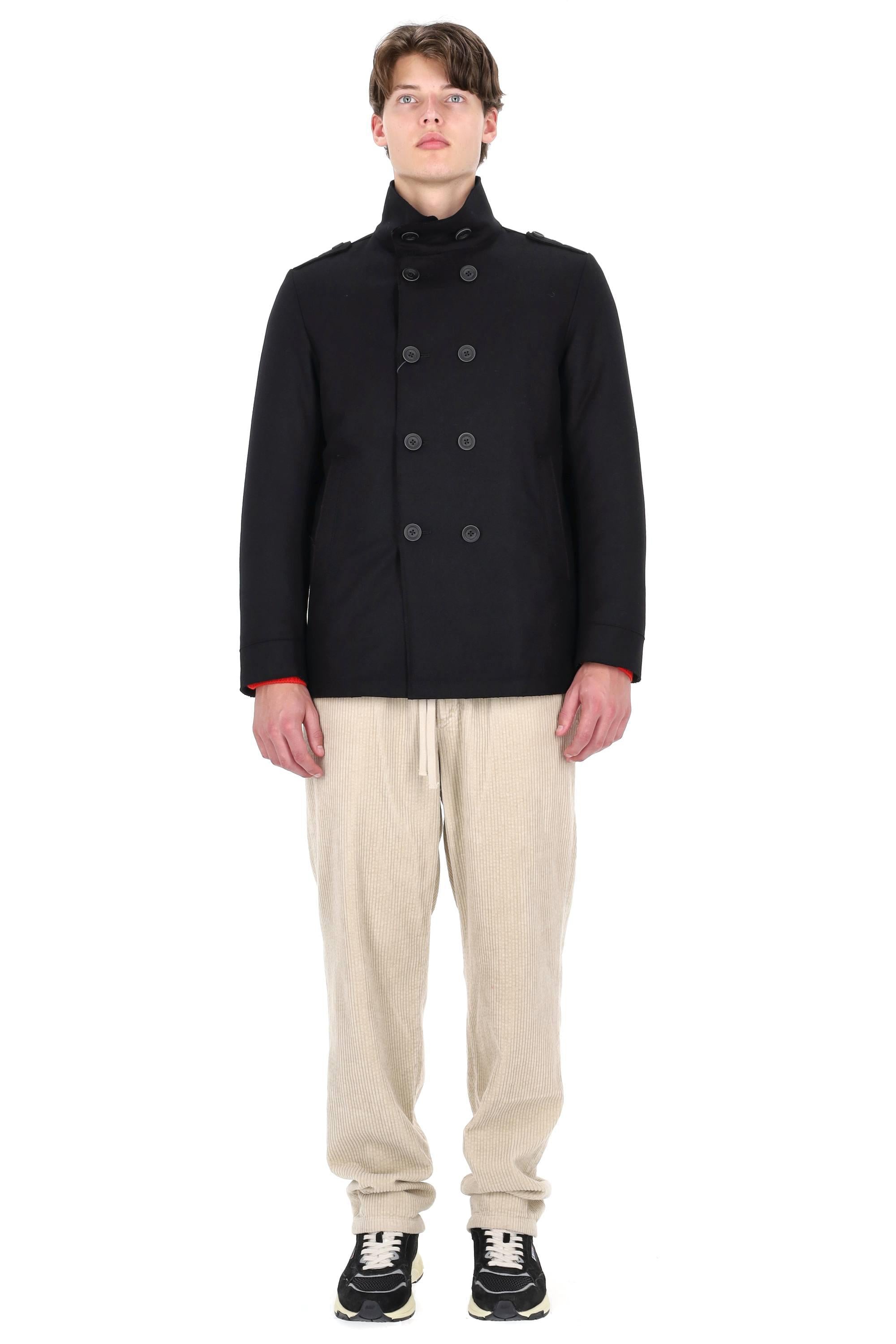Herno Giubbotto doppiopetto in jersey di lana imbottito in piuma PC000148U-33455 9300