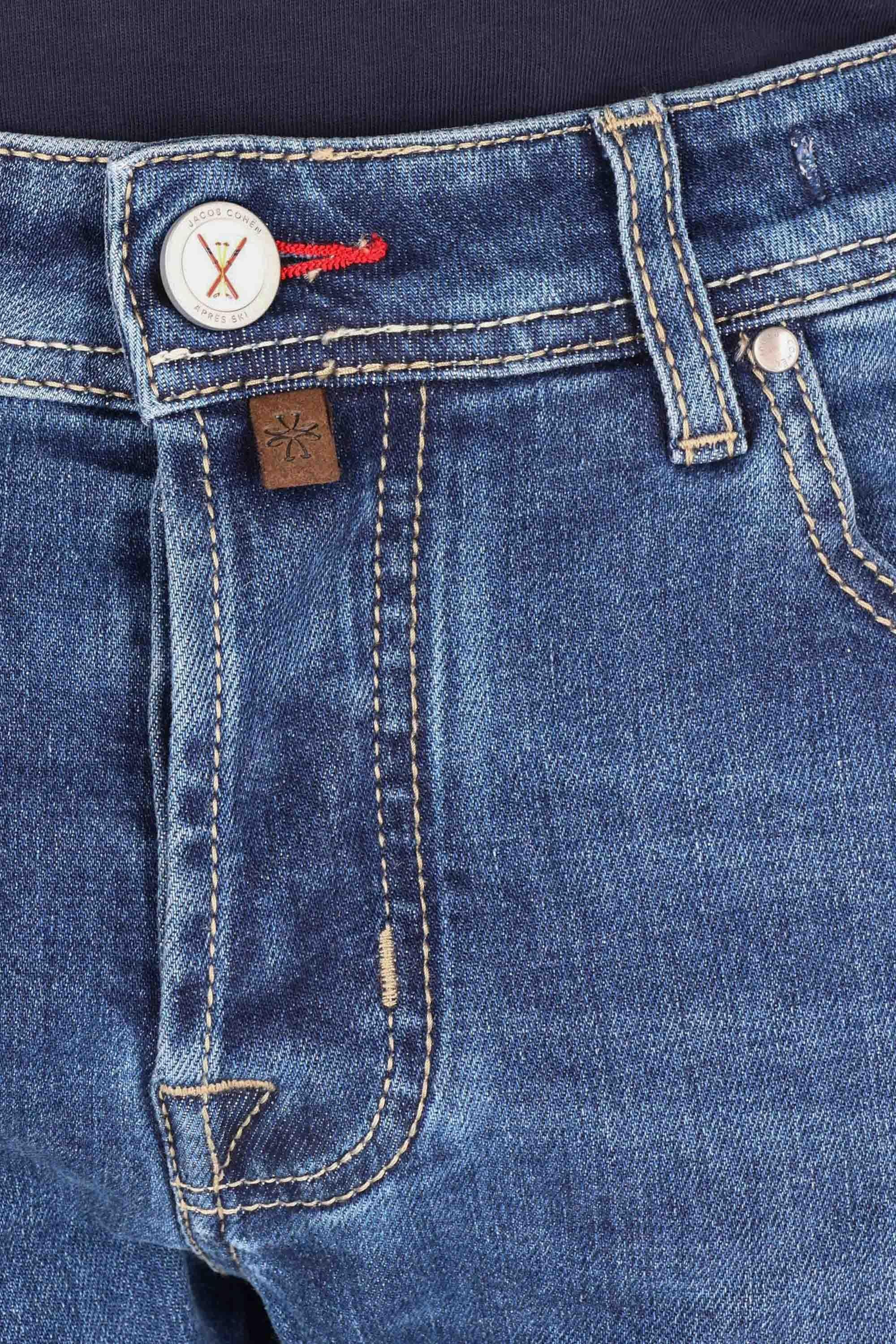 Jacob Cohen Jeans in cotone-cashmere etichetta in lana Apres-ski Nick fit QR006 S4075 NICK 200D